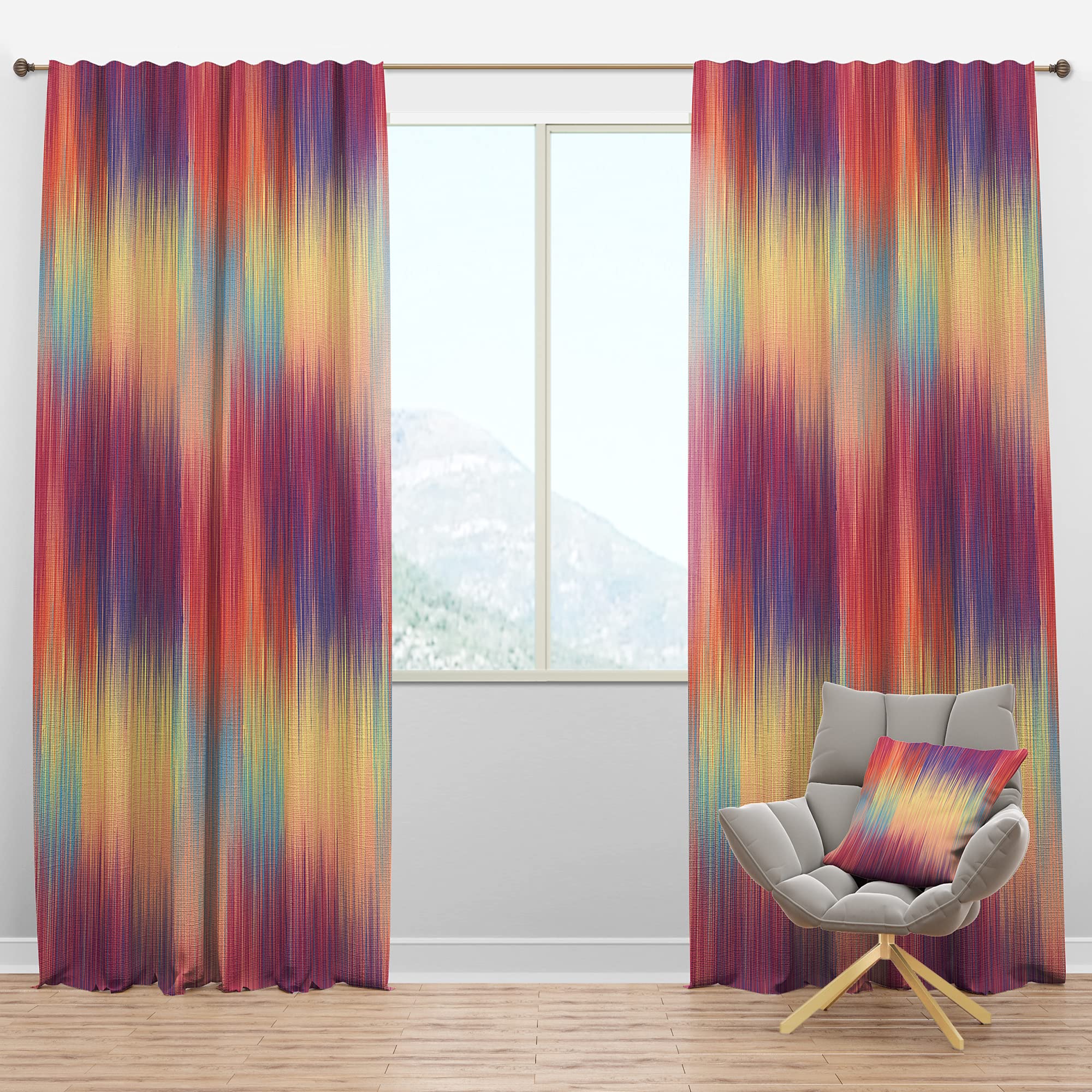 DesignQ Blackout Curtains - Thermal Insulated Grunge Stripes Pattern Curtains for Bedroom & Living Room (52x120, Single Panel) - Perfect for Light Blocking, Privacy & Energy Saving