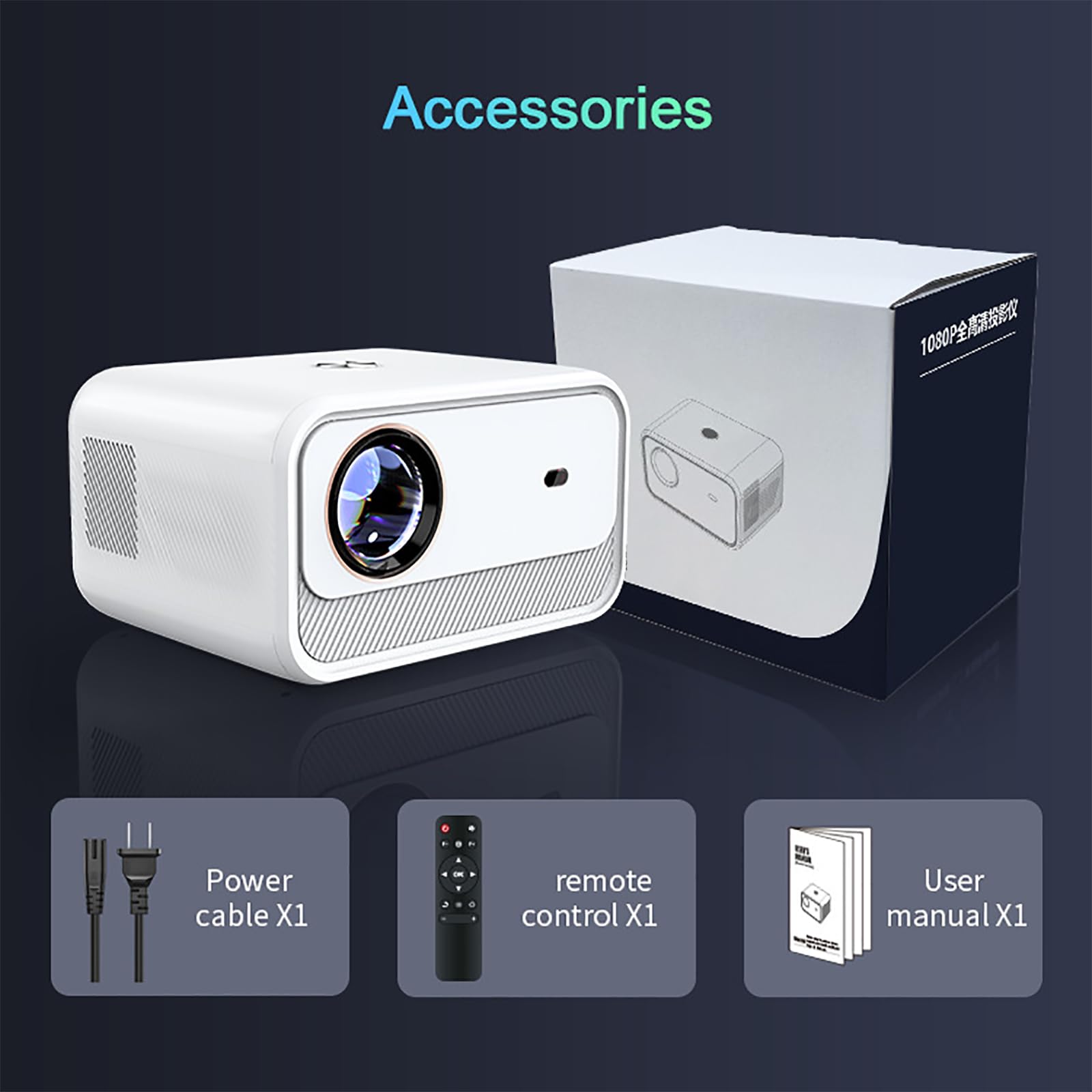 ERICAT Smart 1080P Projector with Auto Keystone, 4