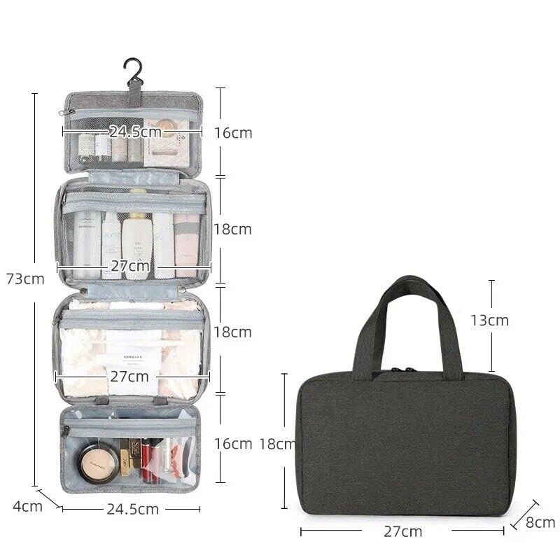 ZiaWorld Hanging Travel Toiletry Bag - Waterproof Foldable Makeup Organizer with Large Capacity for Women & Men | Perfect for Airplane, Camping, Gym & Vacation Essentials (Black)