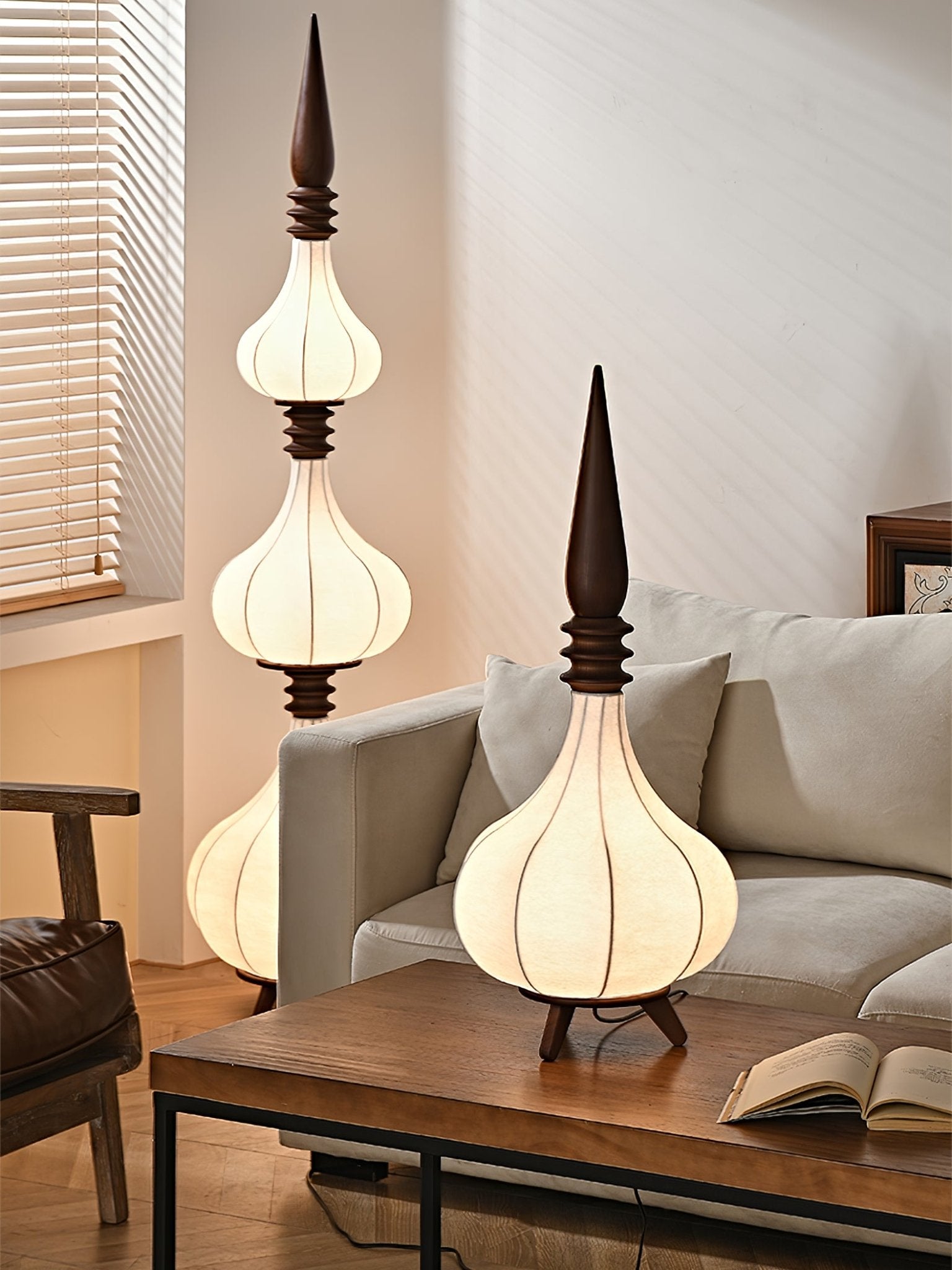 Modern Cassia Floor Lamp - Adjustable Height LED Standing Light for Living Room, Bedroom & Office - Warm White & Cool White Dimmable Lighting for Reading & Relaxation
