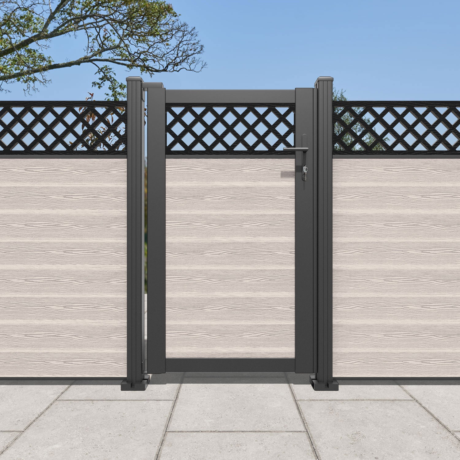 Classic Hive Pedestrian Gate - Mid Stone Color, Durable Outdoor Walkway Entrance for Garden, Yard, and Farm Security | Perfect for Residential and Commercial Properties