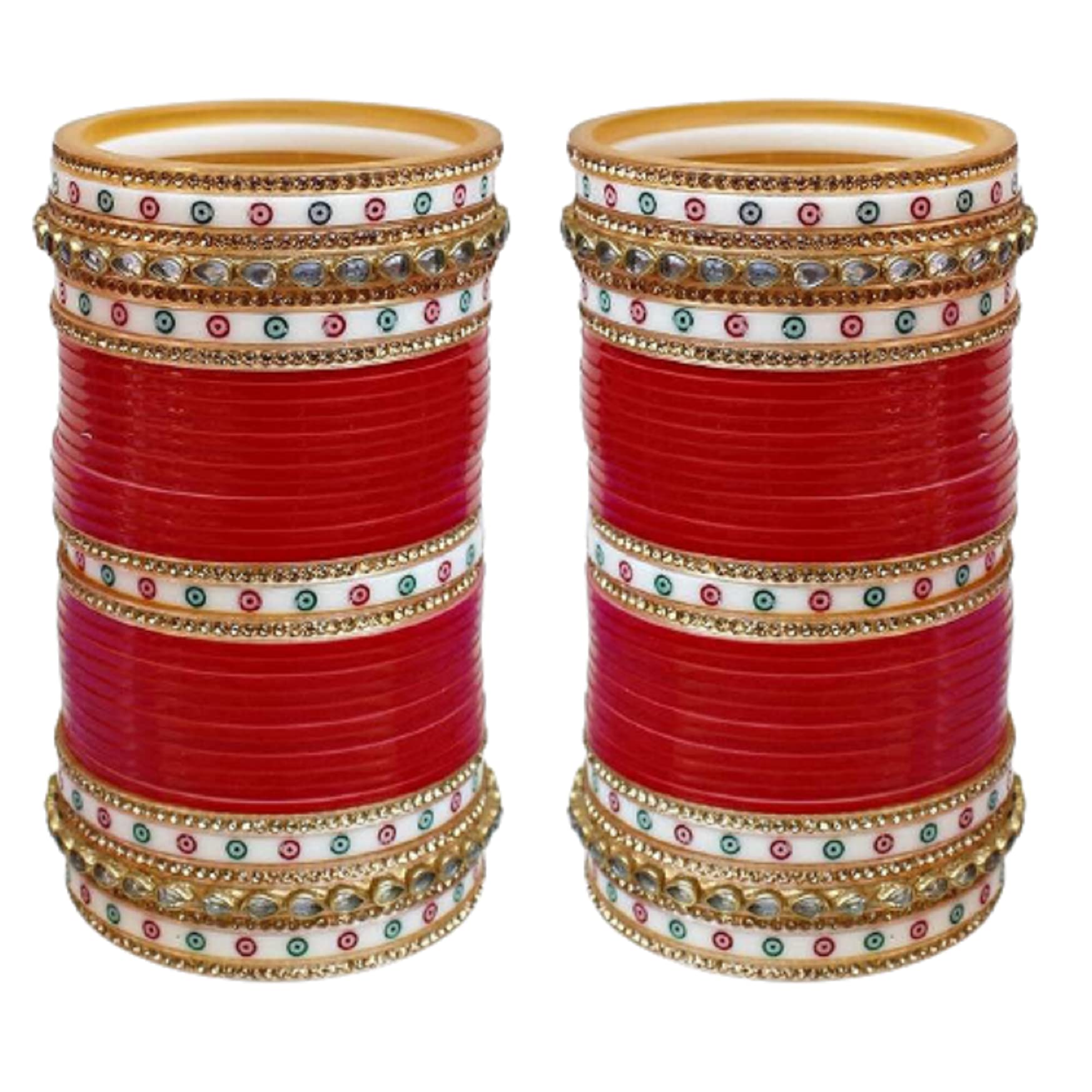 Indian Fashion Trend Bridal Bangles Set - Traditional Wedding Jewelry Bangles for Women | Chura Chuda | Perfect for Indian Weddings, Bridal Showers & Cultural Celebrations