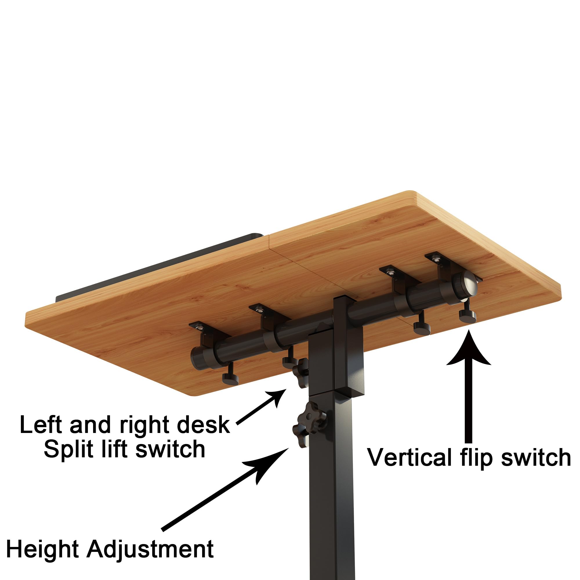 Adjustable Height Rolling Laptop Stand with Wheels & Mouse Pad - Portable Swivel Notebook Desk Cart for Home Office, Gaming & Workspace - Ergonomic Mobile Computer Table for PC, MacBook & Laptops
