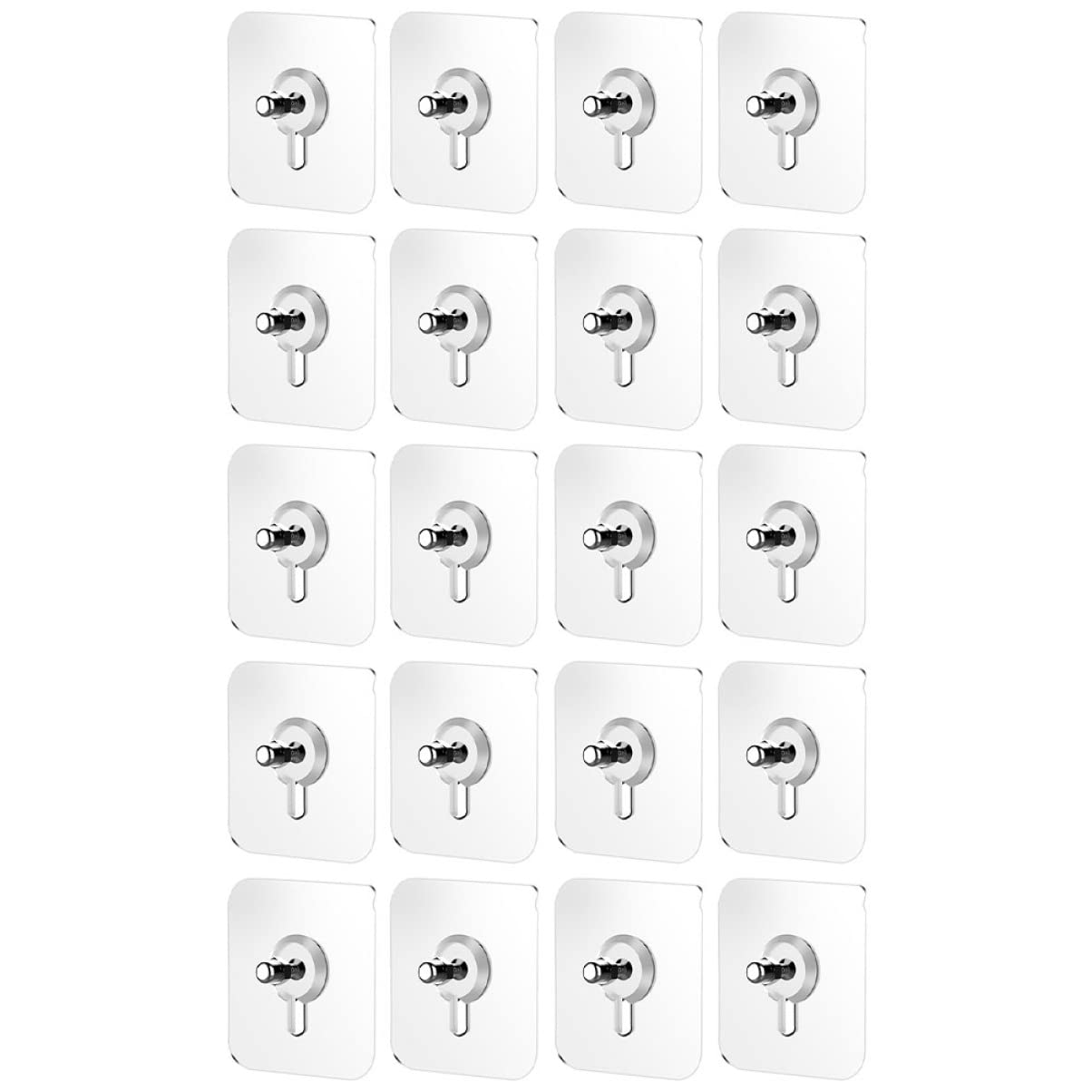 Baluue 40-Pack Transparent Adhesive Wall Hooks - No Screw, No Trace Picture Hanging Hooks for Kitchen, Bathroom & Home Organization - Strong Sticker Hangers for Photos, Decor, Towels & Utensils