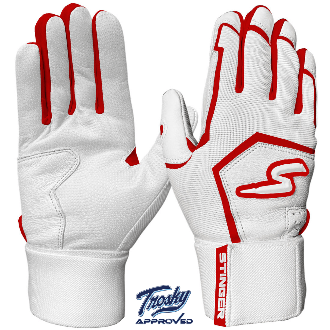 Premium Winder Series Batting Gloves - Red & White Baseball Training Gloves for Men & Women - Perfect for Baseball Practice, Batting Cages & Softball Games