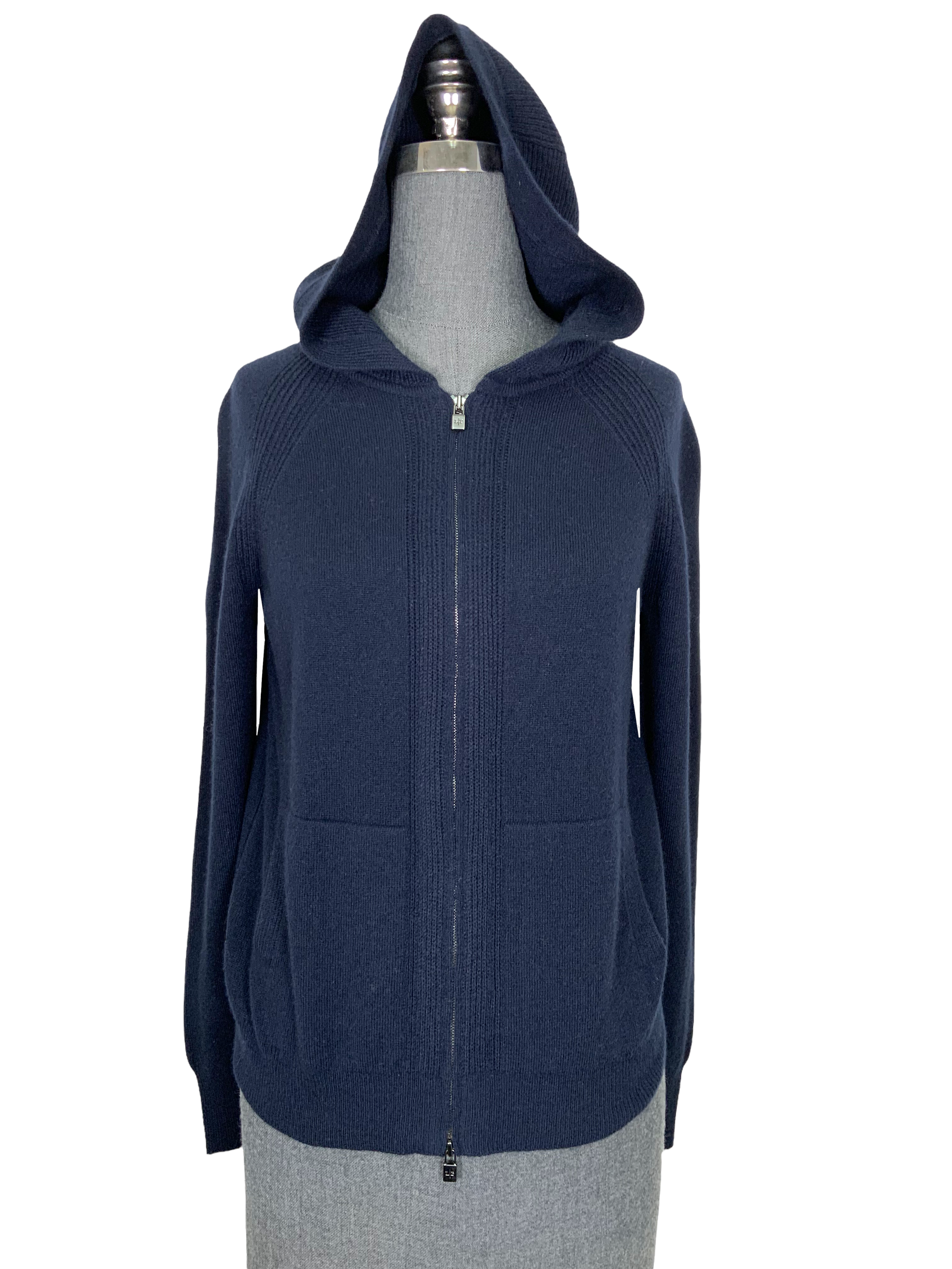 Loro Piana Cashmere Hooded Sweater for Women - Soft Luxury Pullover with Hood, Size XS - Perfect for Winter Travel & Casual Outings