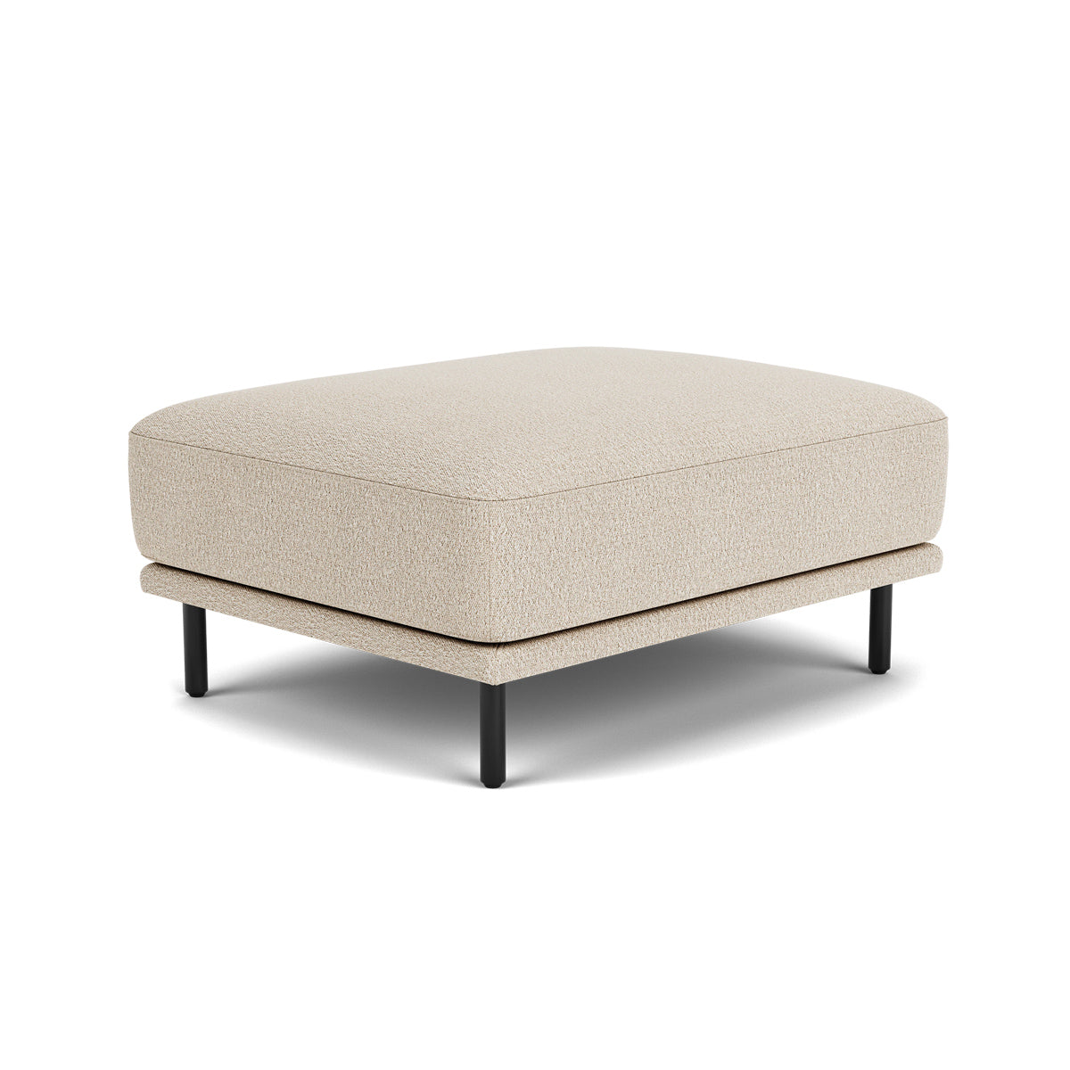 Harvey Boucle Ottoman Stool - Modern Round Footrest Pouf with Soft Chenille Fabric, Perfect for Living Room, Bedroom, or Nursery Decor