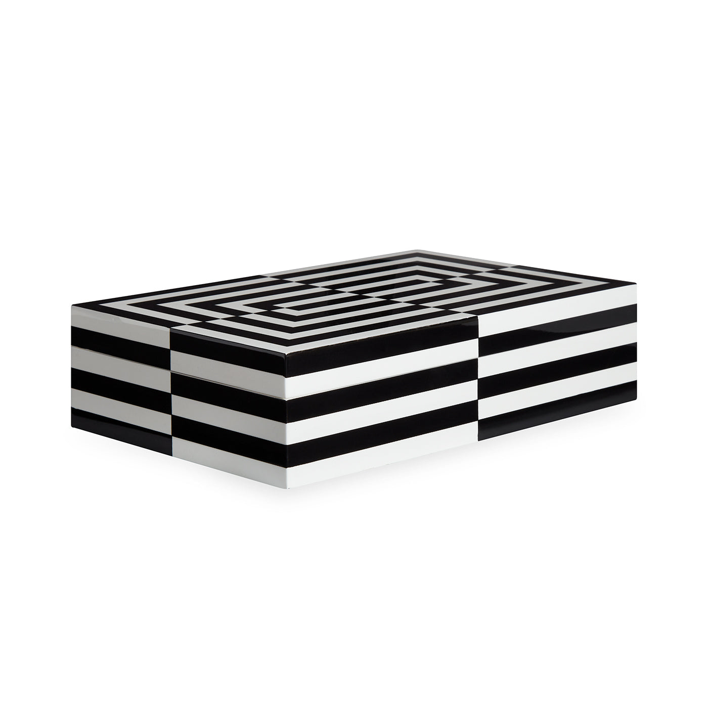 Large Op Art Lacquer Box - Handmade Decorative Storage Box for Jewelry, Makeup & Keepsakes - Perfect for Home Decor, Gift Giving & Organizing