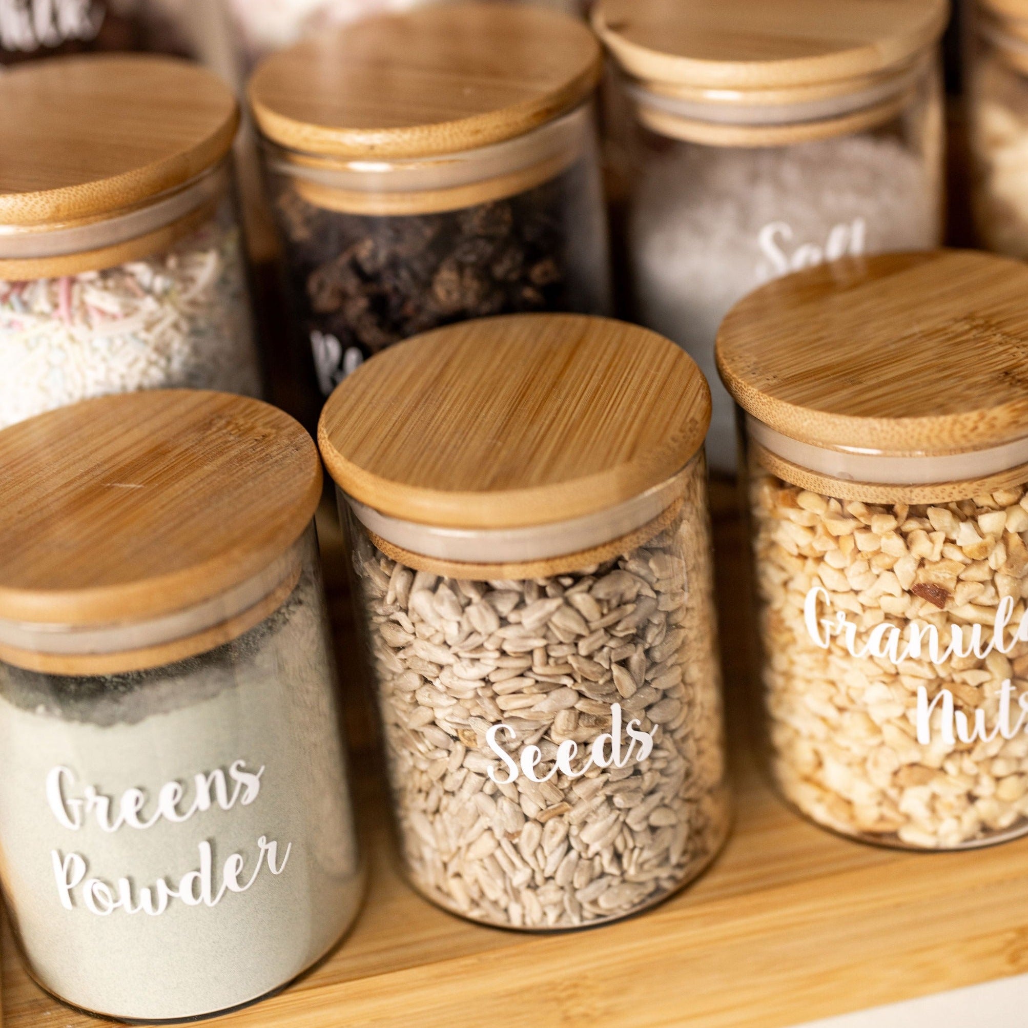 Premium Large 200ml Glass Herb & Spice Jars with Airtight Lids - Perfect for Kitchen Storage, Pantry Organization, and Spice Rack Display