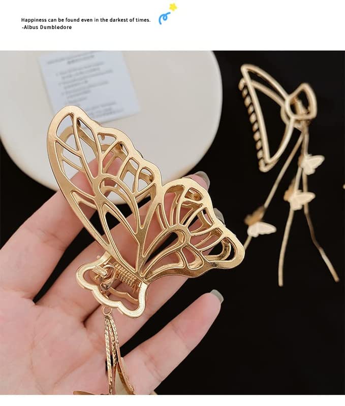 UltraStylist 1 Butterfly Claw Clips - Metal Hair Clips for Women & Girls - Hair Accessories for Thin & Thick Hair - Perfect for School, Work, Parties & Everyday Styling