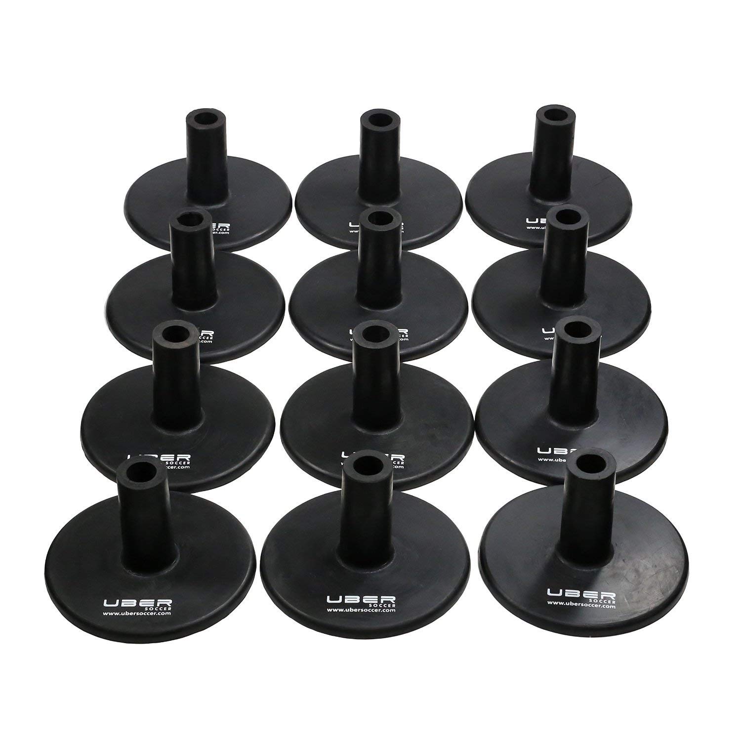 Weighted Agility Training Poles Set - 12 Rubber Cones with Heavy Bases for Speed & Agility Drills - Perfect for Football, Soccer & Fitness Training