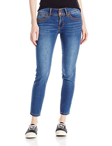 Unionbay Junior's Therse Triple Button Skinny Jeans for Girls - Stretch Denim, High Waist, Slim Fit - Perfect for School, Casual Outfits & Teen Fashion