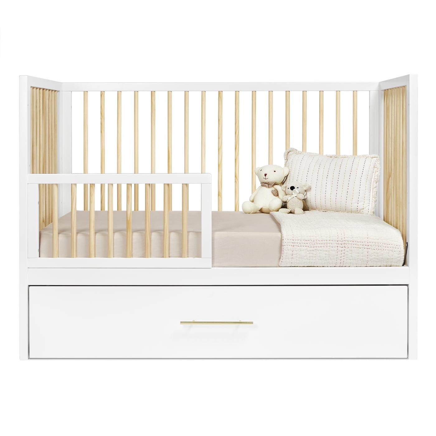 Hush Crib with Trundle - Custom Vinyl Mattress Included | Perfect for Nursery, Guest Room & Small Spaces | Safe & Comfortable Baby Bed
