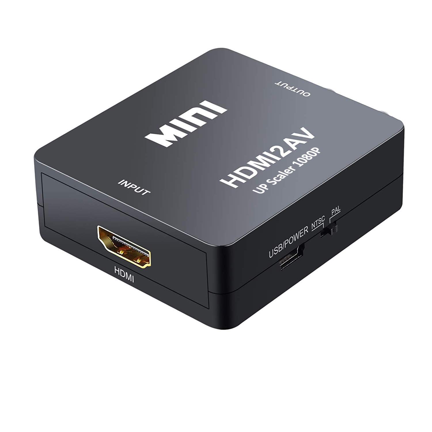 QGECEN HDMI to RCA Converter Adapter - PAL/NTSC Composite AV CVBS Video Audio Converter for Xbox 360/One, PS3/4/5, DVD Players, Android TV Box, Fire Stick, Roku - Perfect for Home Theater Setups & Retro Gaming Systems