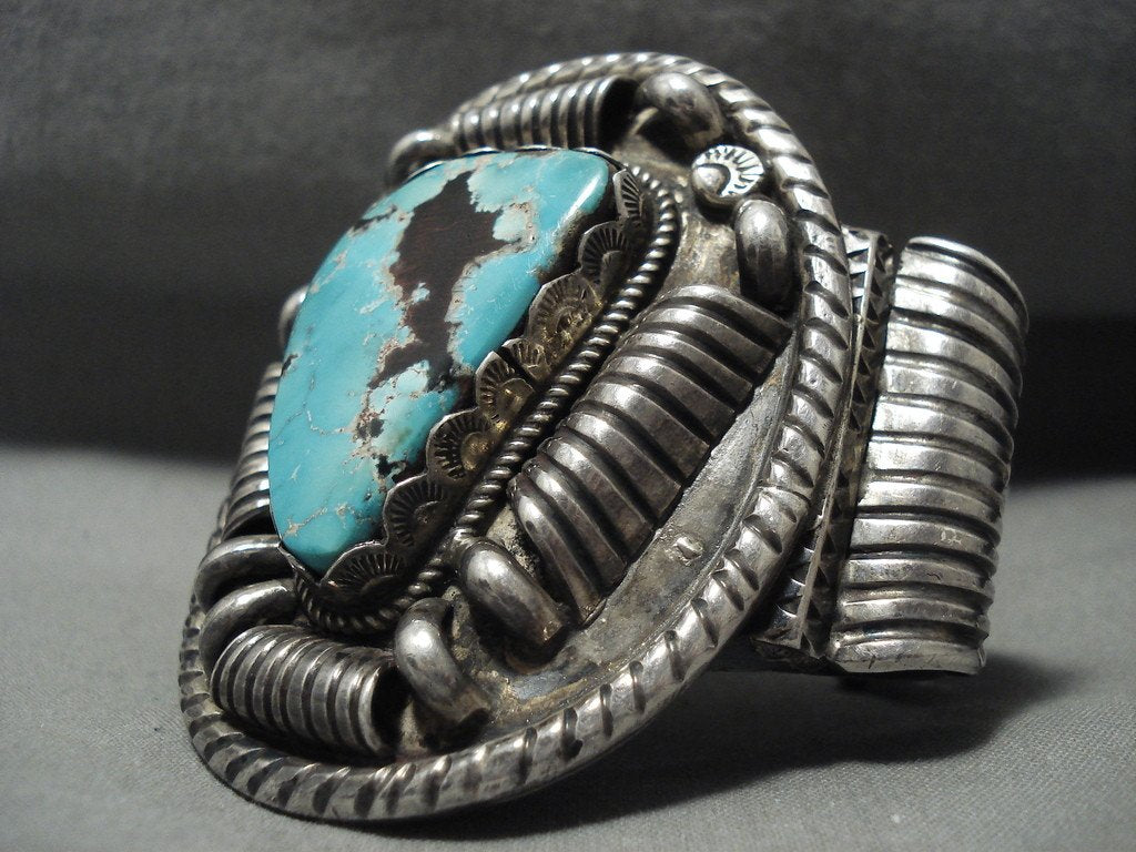 157 Gram Opulent And Crazy Vintage Navajo Turquoise Native American Jewelry Silver Bracelet