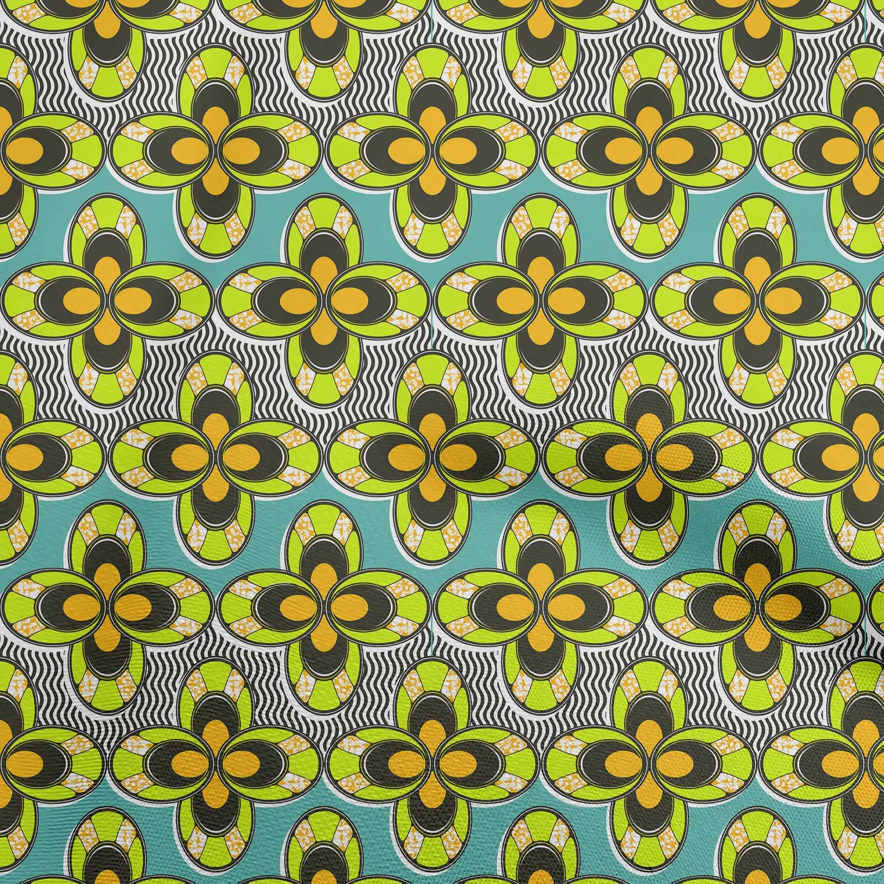 oneOone Velvet Lime African Print Fabric by The Yard - 58 Inch Wide for DIY Clothing, Dresses, Skirts & Home Decor Sewing Projects | Premium Cotton Sewing Supplies for Fashion & Crafting
