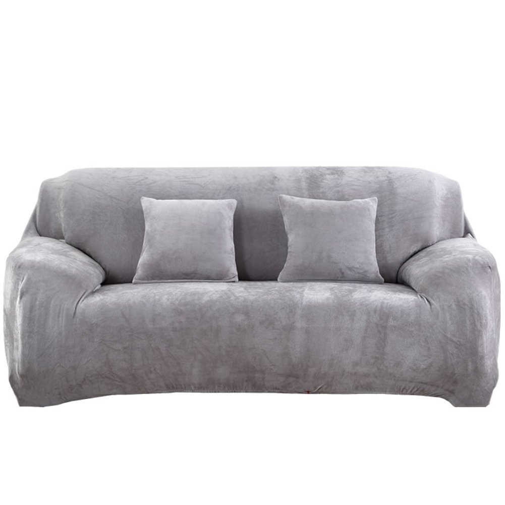 Stretchable Thickened Sofa Slipcover - Anti-Slip Furniture Protector for Pets & Kids, Solid Color Couch Cover for 2-Seater Sectional Sofa (55x73 Inch) - All-Season Use for Living Room, Family Room & Pet-Friendly Homes