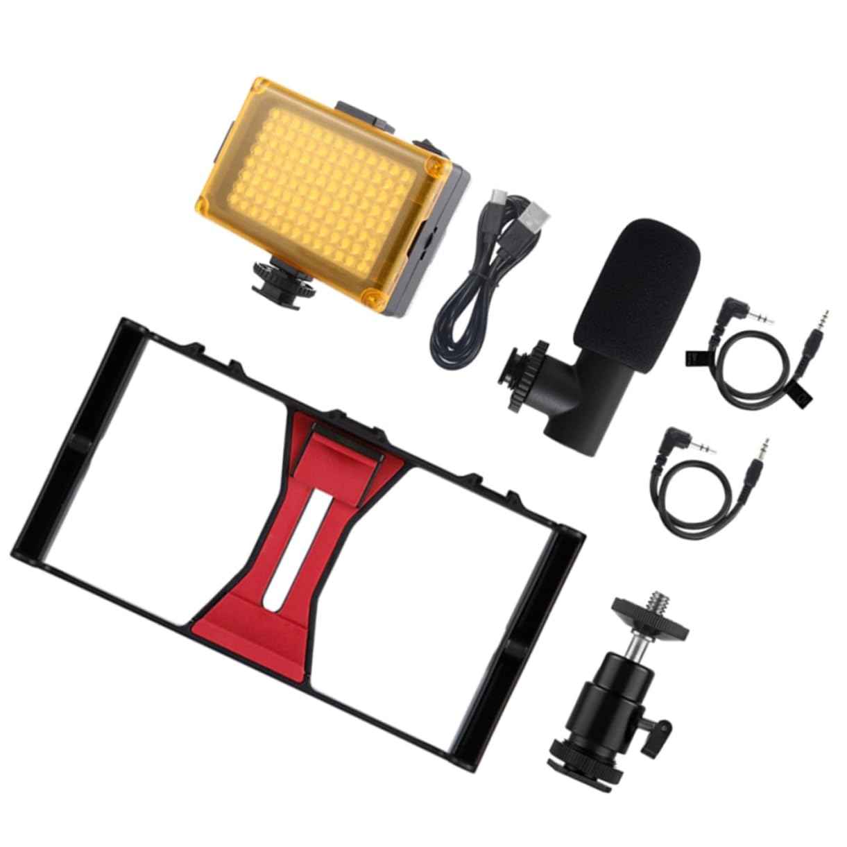 OSALADI 1 Set Light Stand Tripod Livestream Kit - Adjustable Phone Stand & Camera Holder, Compact Tabletop Tripod for iPhone, Android, DSLR - Perfect for Live Streaming, YouTube Videos & Photography