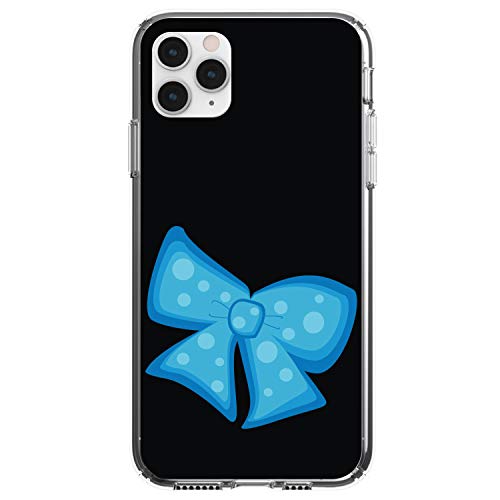 Light Blue Black Bow Ribbon On Clear Case
