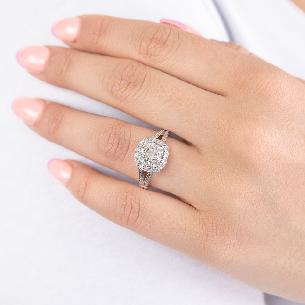 1/5 Carat Diamond Ring with 25 Brilliant Diamonds in Sterling Silver - Elegant Wedding Band, Anniversary Gift & Engagement Ring for Women