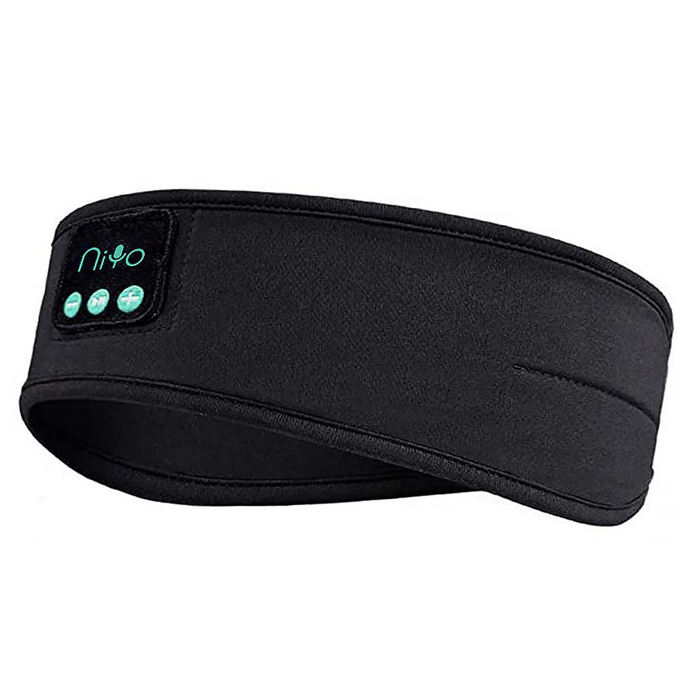 NiYo Sleep Headband with Built-In Bluetooth Headphones & Mic - Wireless Sleeping Headphones for Kids, Teens & Adults | Comfortable Small Size for Side Sleepers | Perfect for Nighttime Relaxation, Meditation & Travel