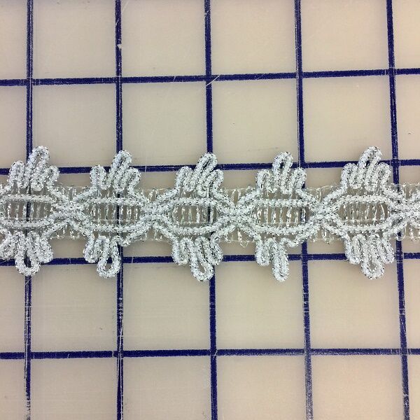1.25 Inch Metallic Silver Lace Trim - Elegant Decorative Edging for DIY Crafts, Wedding Decor, Costume Design, and Home Sewing Projects