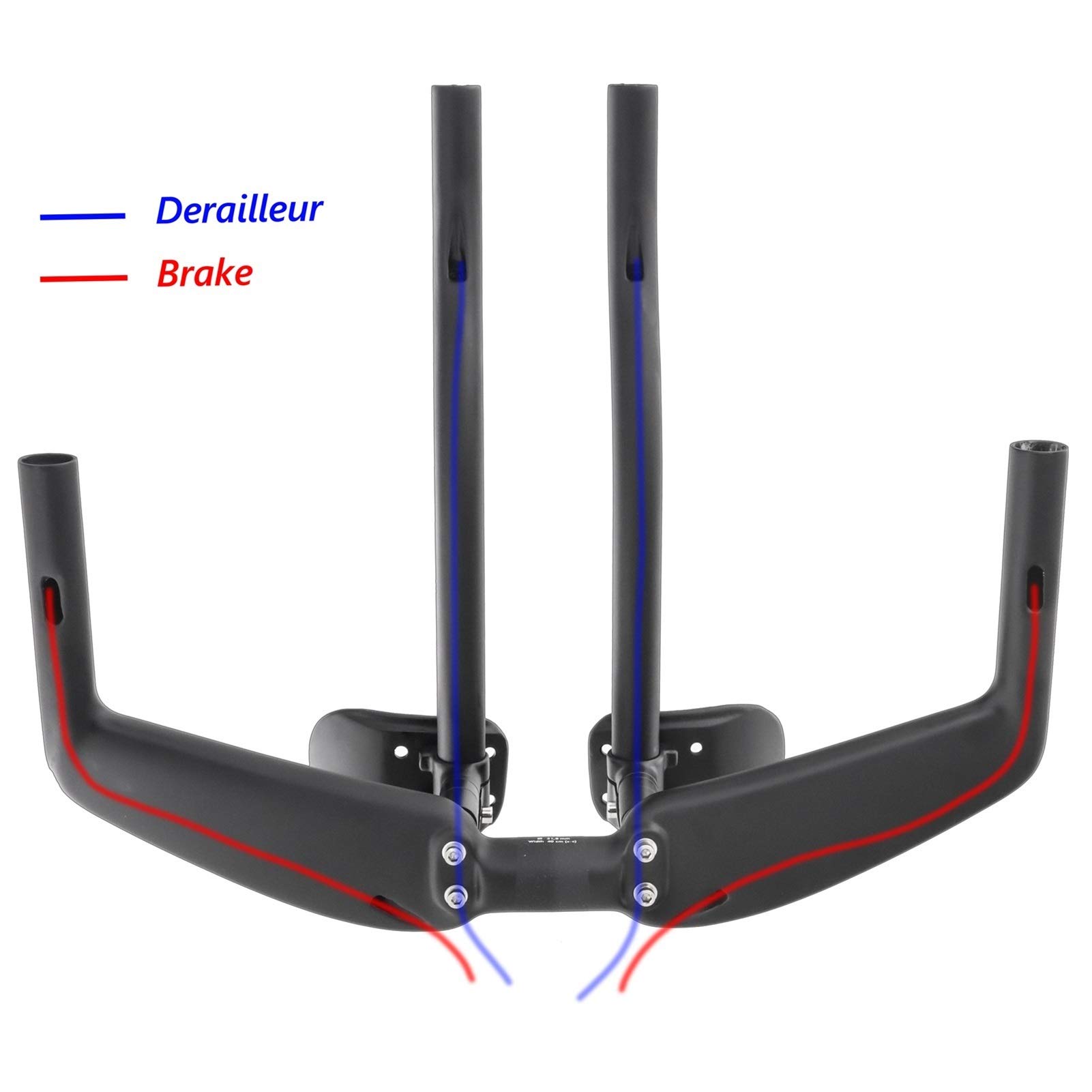 Carbon Time Trial Handlebar - 400/420/440mm Triathlon & Road Bike Handlebar with Integrated Design (Matte/Glossy Finish) | Lightweight Aero Bars for Competitive Cycling & Triathlon Racing