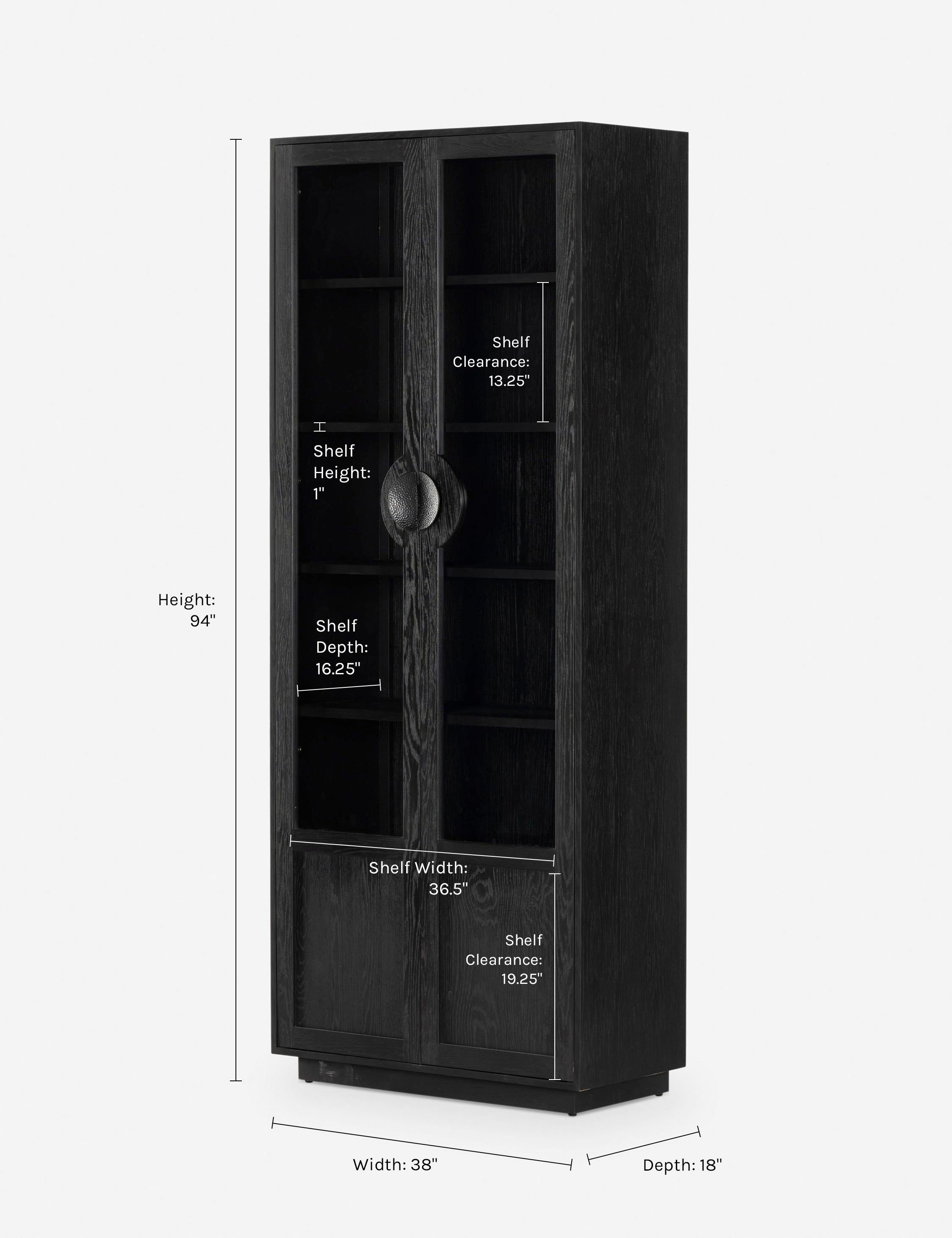 Delano Glass Display Cabinet - Elegant Curio Cabinet for Collectibles, China, and Home Decor - Perfect for Living Room, Dining Room, or Office Display