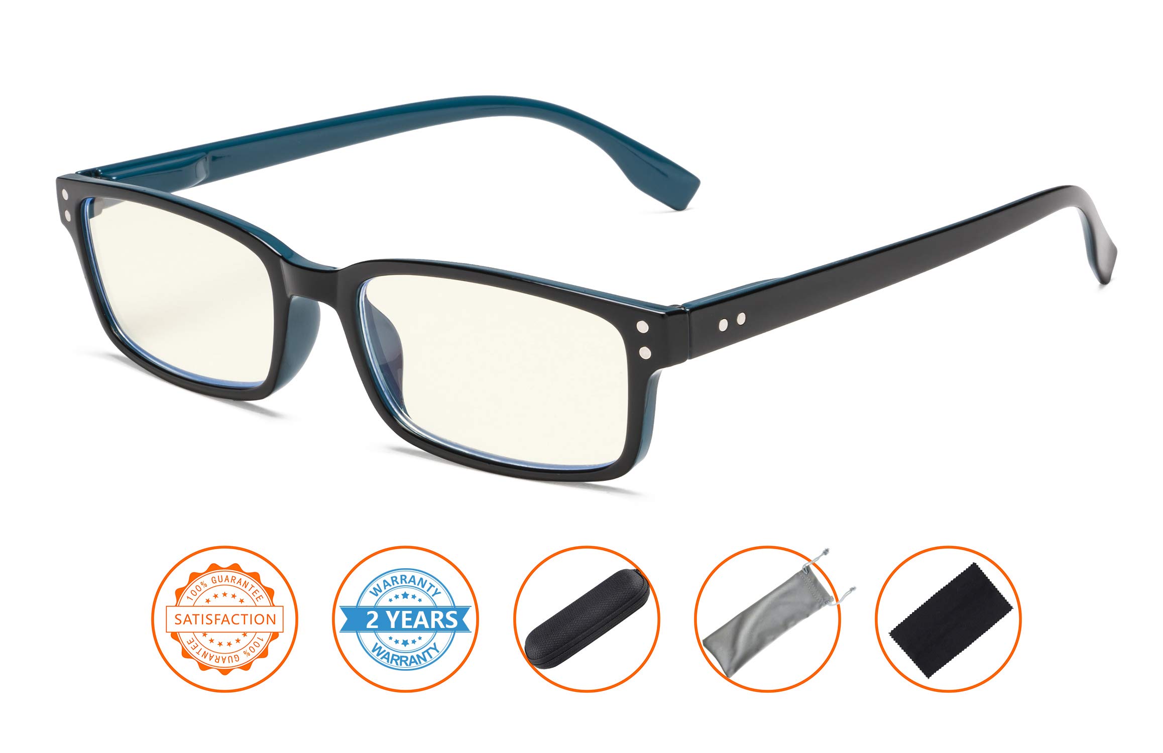 CessBlu Blue Light Blocking Glasses for Men & Women - Anti UV Computer Glasses for Reading & Gaming - Reduce Eye Strain for Office Work & Screen Time