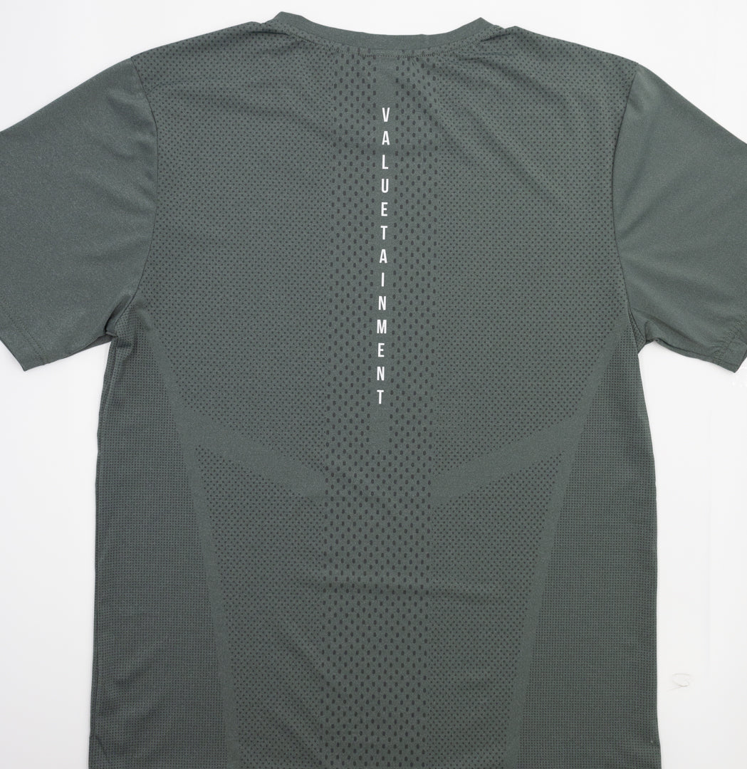Valuetainment Army Green Premium Performance Short Sleeve T-Shirt for Men - Comfortable Workout & Casual Wear