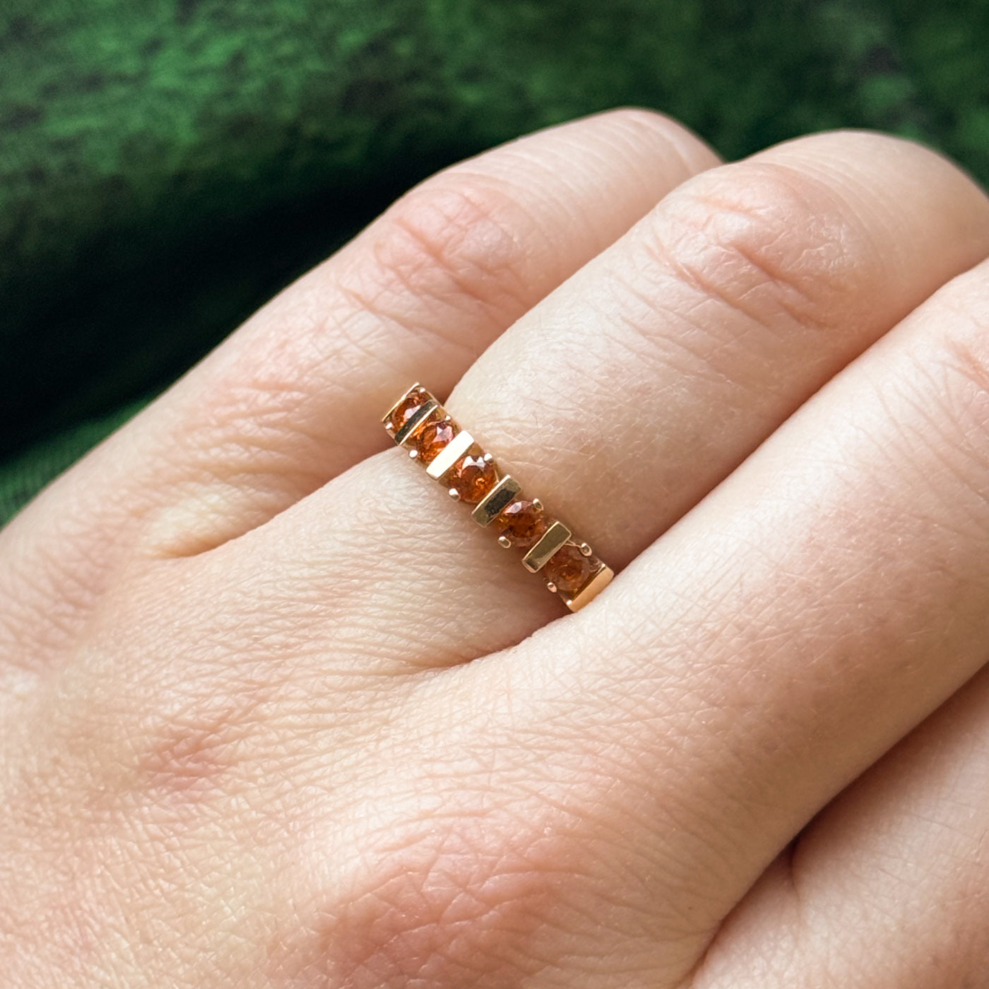 Natural Yellow Sapphire Ring for Women | 0.23ctw Five Stone Band | Size 5 | Elegant Jewelry Gift for Anniversary, Birthday & Special Occasions