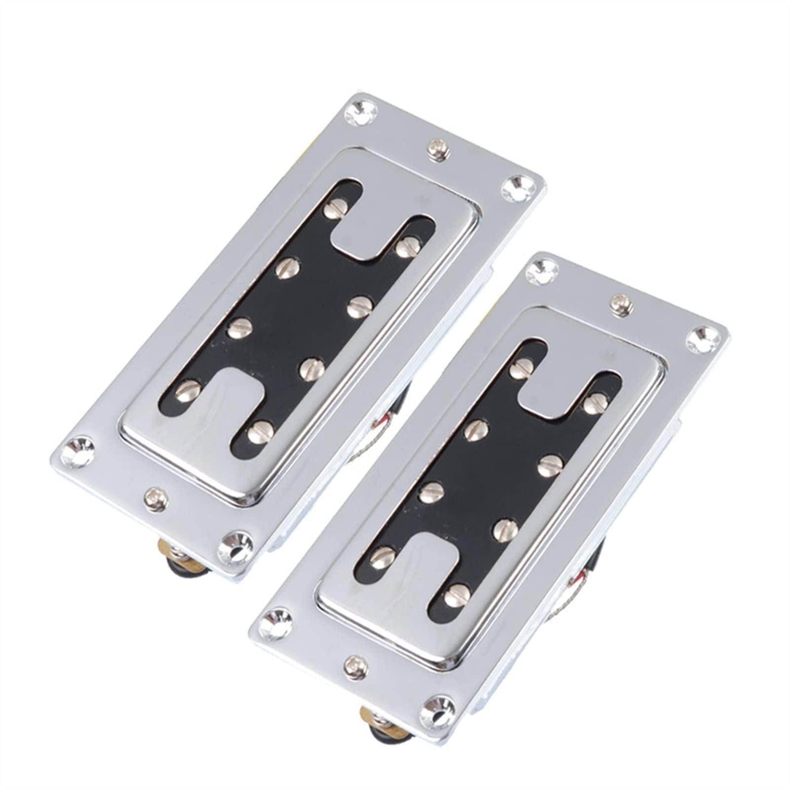 Mini Style Two Line 8 Hole 4 String Electric Bass Humbucker Pickup - Chrome Replacement Guitar Pickup for Neck/Bridge Position - Perfect for Rock, Jazz & Studio Recording