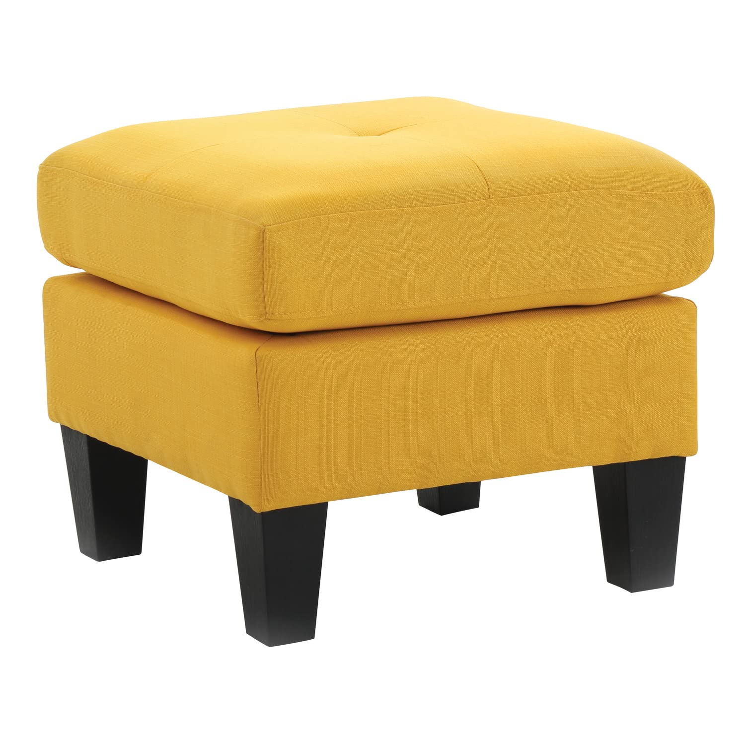 Glory Furniture Newbury G470-O Yellow Ottoman - Stylish Footrest & Storage Ottoman for Living Room, Bedroom, or Office - Perfect for Relaxing & Extra Seating