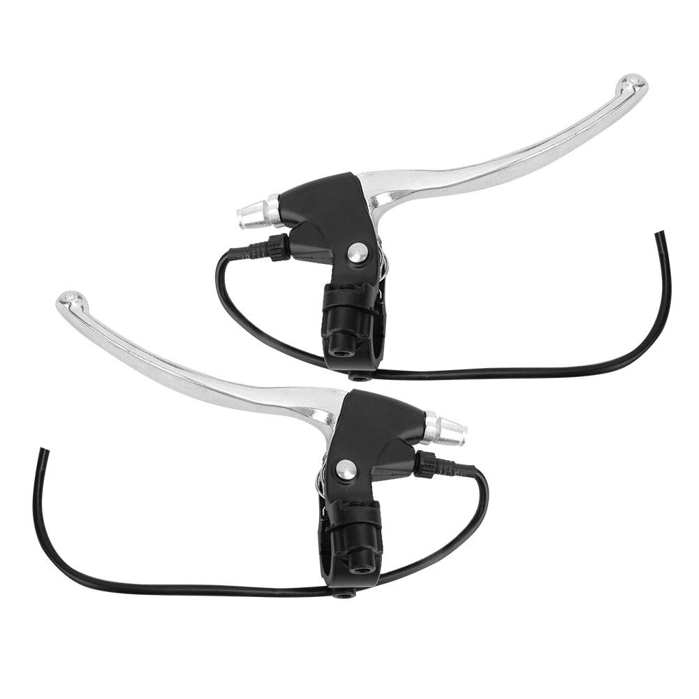 Premium Aluminum Alloy Bike Brake Levers Set - Left & Right Handlebars with Brake Cable - Compatible with Electric Bicycles & Mountain Bikes - Perfect for Rear Brake Replacement & Handlebar Grip Upgrades