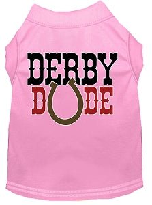Derby Dude Screen Print Dog Shirt - Colorful Pet Apparel for Small & Medium Dogs - Perfect for Derby Parties & Pet Costume Events