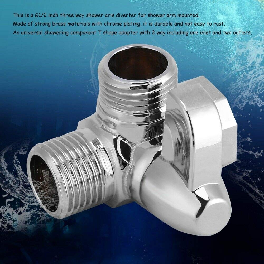Chrome Shower Arm Diverter for Hand Shower - Perfect for Bathroom Renovation & Dual Shower Head Installation
