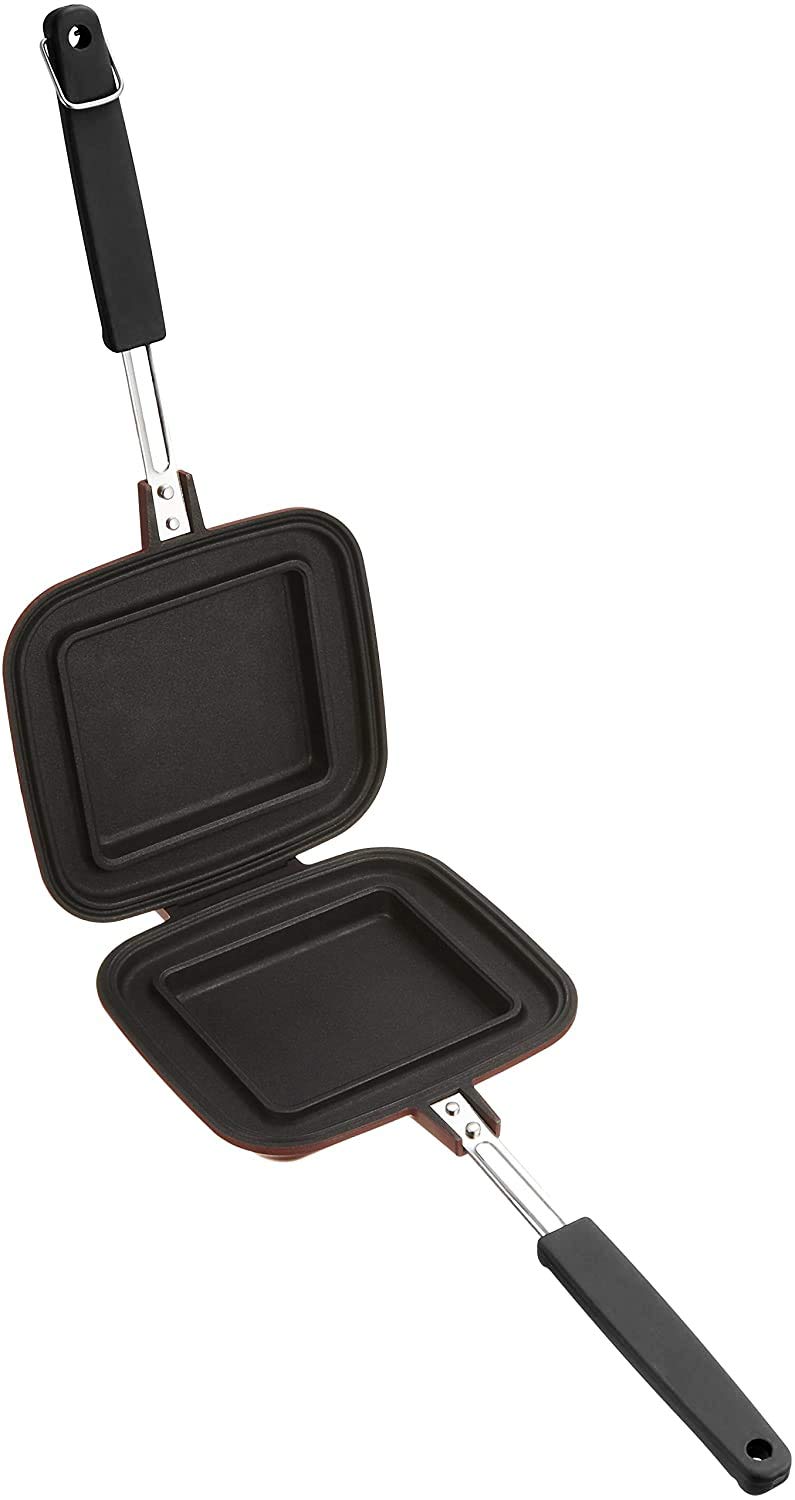 Premium Sugiyama Metal Hot Sand Maker - Direct Fire & IH Compatible Smile Cooker DX - Authentic Japanese Craftsmanship for Perfect Grilled Cheese, Panini & Sandwiches at Home