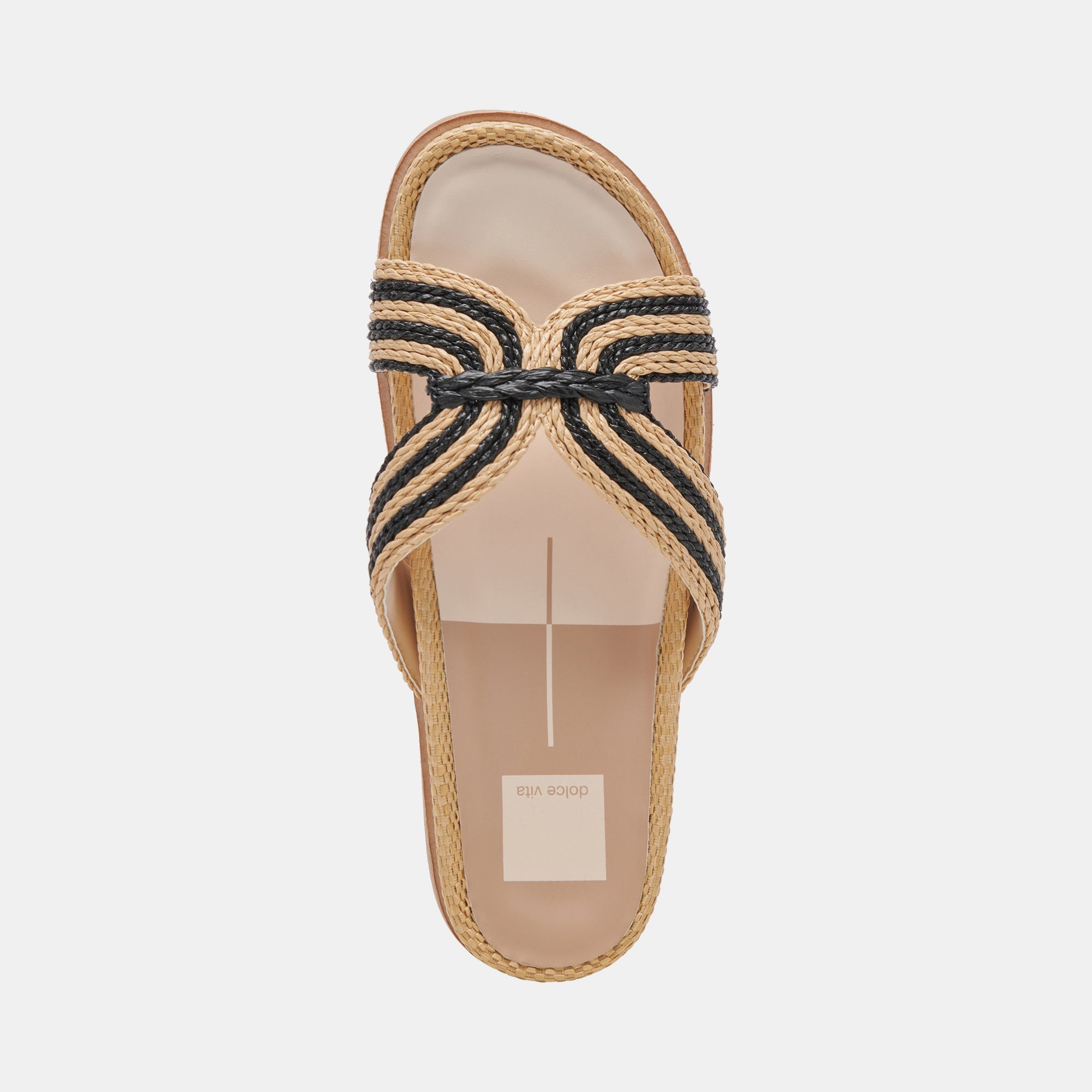 SELDA WIDE SANDALS for Women - Natural Black Raffia Comfortable Summer Beach Sandals | Perfect for Vacation, Poolside, and Casual Outings