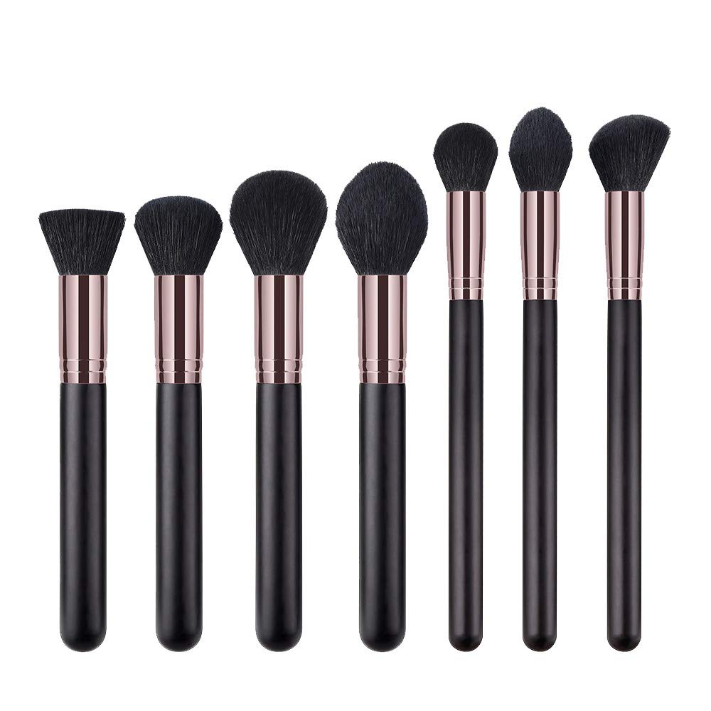 Premium 7-Piece Cat Makeup Brush Set - Foundation, Powder, Eyeshadow & Glitter Brushes for Flawless Makeup Application (Black & Pink) | Perfect for Professional Makeup Artists, Beginners & Cat Lovers | Great for Daily Use, Special Occasions & Photo Shoots