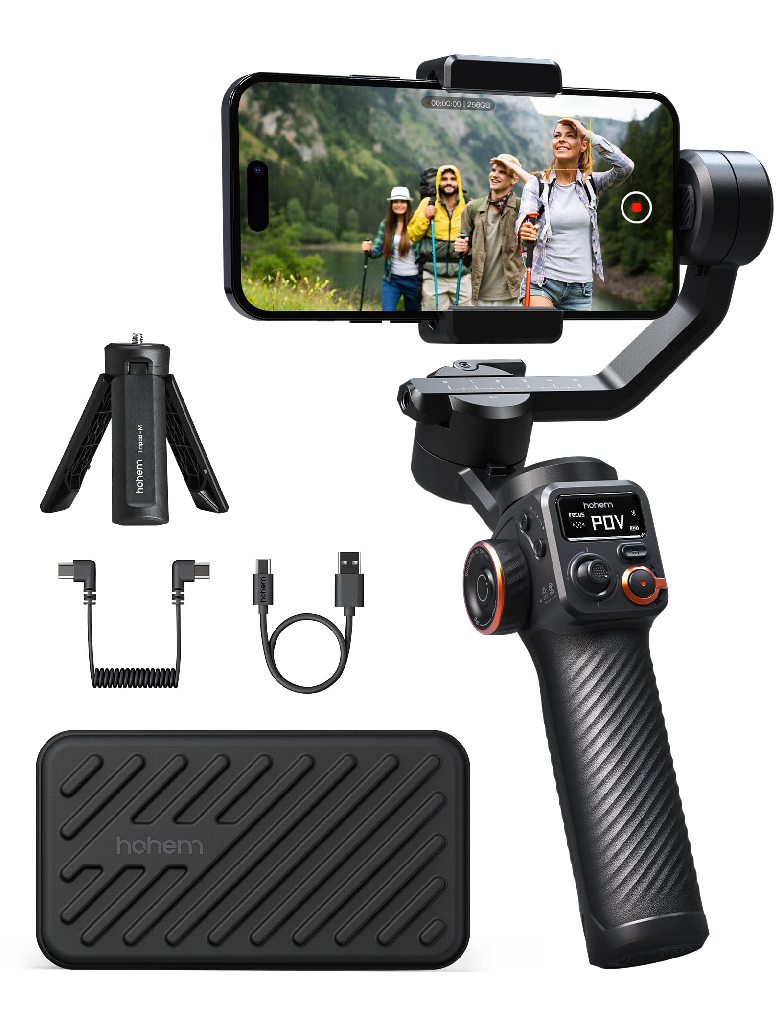 Hohem iSteady M6 3-Axis Smartphone Gimbal Stabilizer for iPhone 14 Pro Max & Android - 2023 Upgrade with OLED Display, 360° Infinite Rotation - Perfect for Vlogging, Travel Videos & Social Media Content Creation