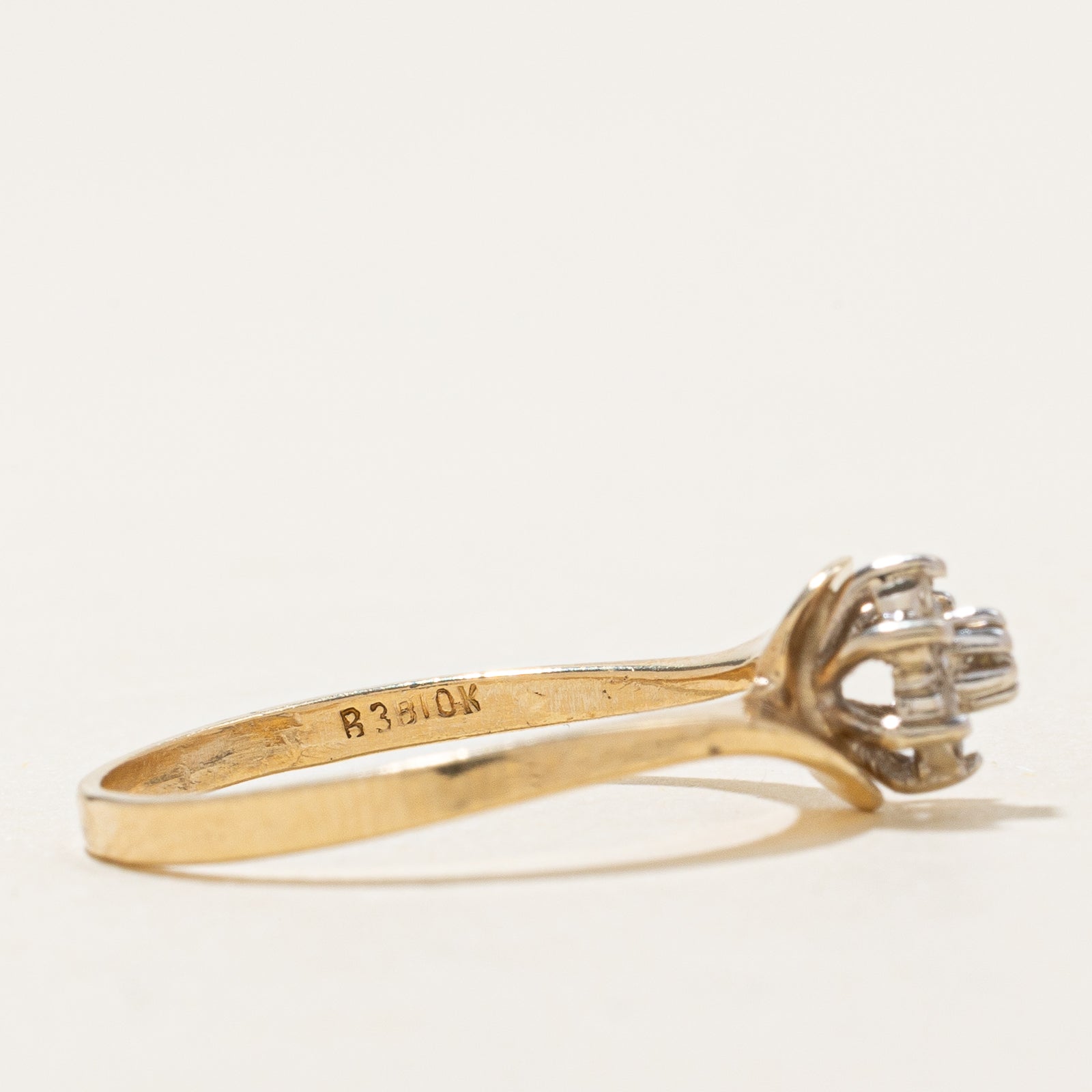 0.07ctw Diamond Petal Bypass Ring - Size 5.75 | Elegant Stackable Wedding Band, Anniversary Gift for Her | Perfect for Bridal Jewelry & Special Occasions