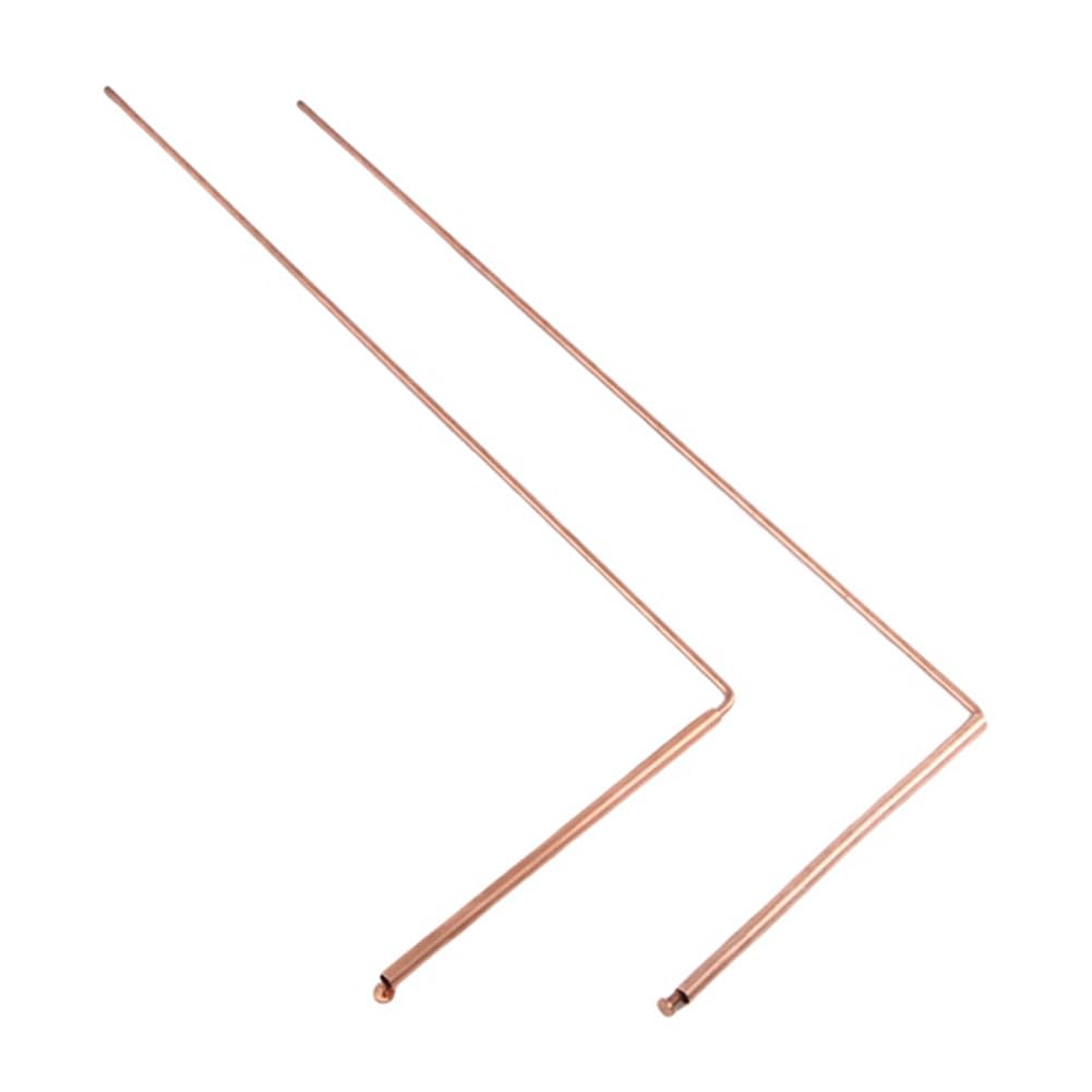 2Pcs Copper Dowsing Rods Kit - Spiritual Divining Rods with Pendulum Pendant for Water Finding, Ghost Hunting & Energy Detection (Gold) - Perfect for Paranormal Investigations, Dowsing Practice & Spiritual Exploration