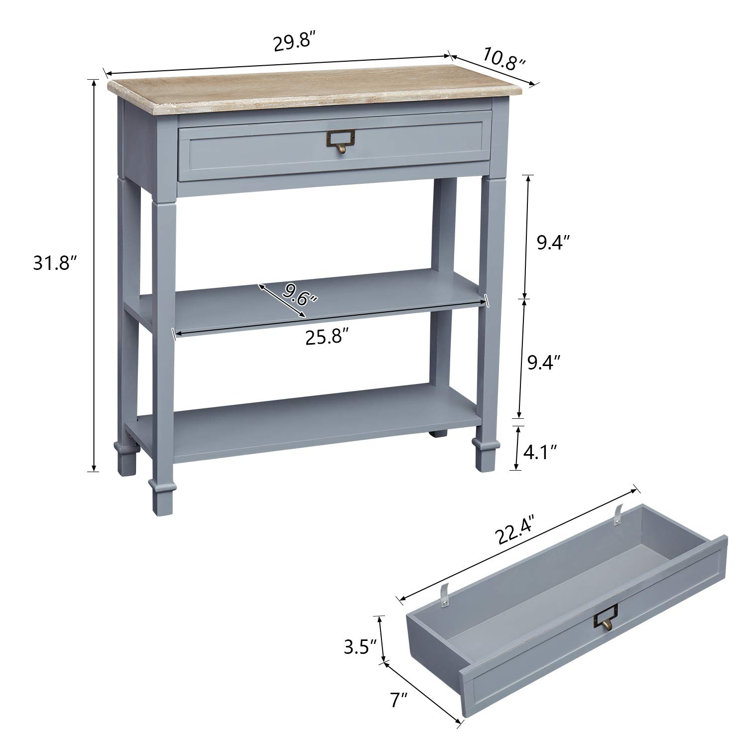 Narrow Entryway Table with Storage - Slim Hallway Console Table for Small Spaces | Perfect for Entryway, Living Room & Apartment Decor