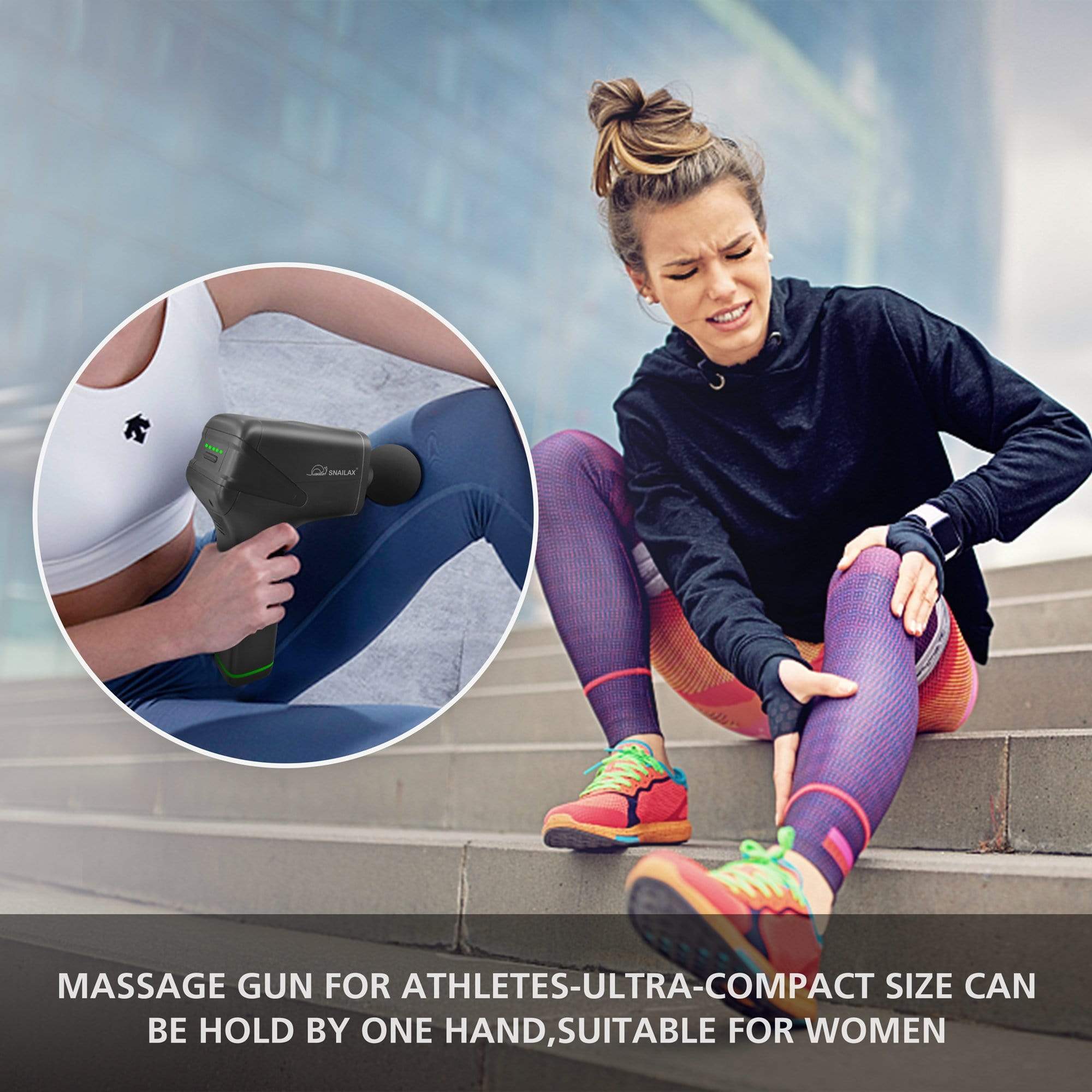 Snailax Cordless Deep Tissue Massage Gun - Portable Percussion Therapy Device for Muscle Pain Relief, Recovery & Relaxation - Perfect for Athletes, Gym Workouts & Home Use