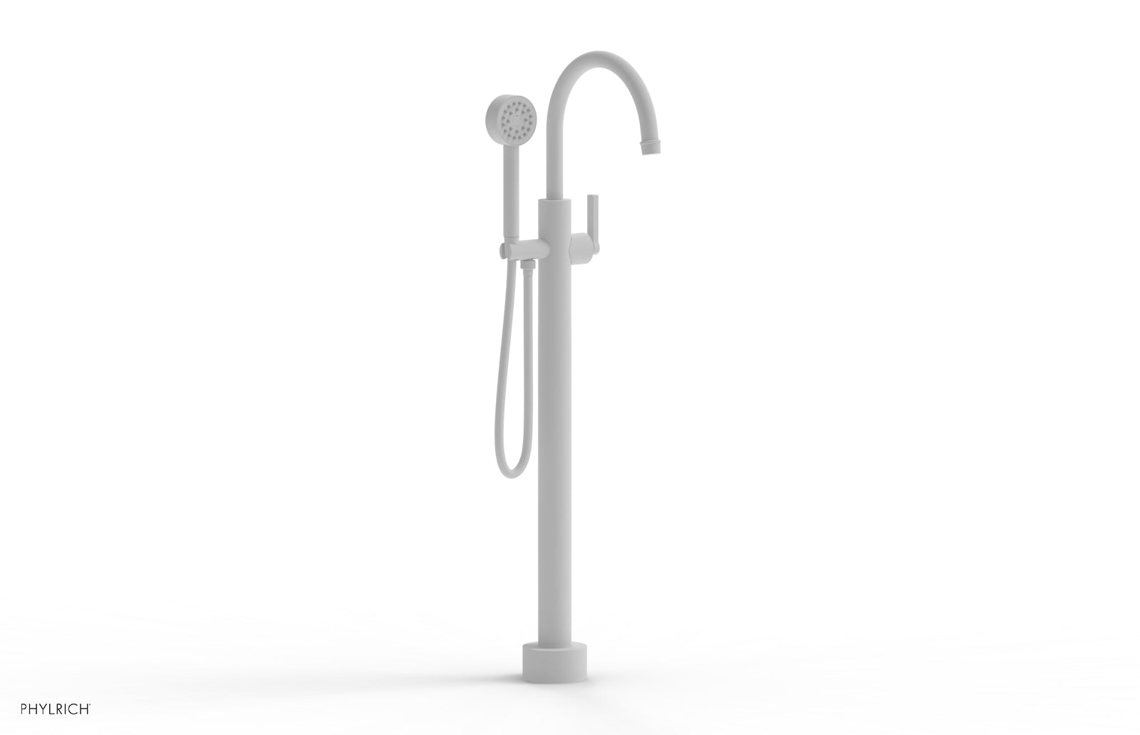 HEX MODERN Tall Floor Mount Tub Filler with Lever Handle & Hand Shower - Model 501 47 01 - Perfect for Luxury Bathroom Renovations and Spa-Like Showers