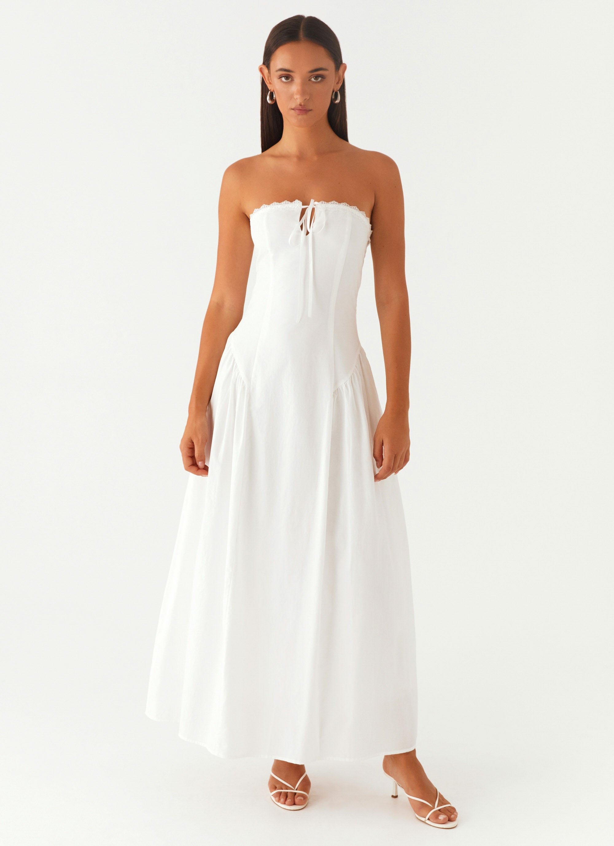 Burleigh Maxi Dress Ivory - Elegant Flowy Long Dress for Women, Perfect for Beach, Wedding & Summer Vacations