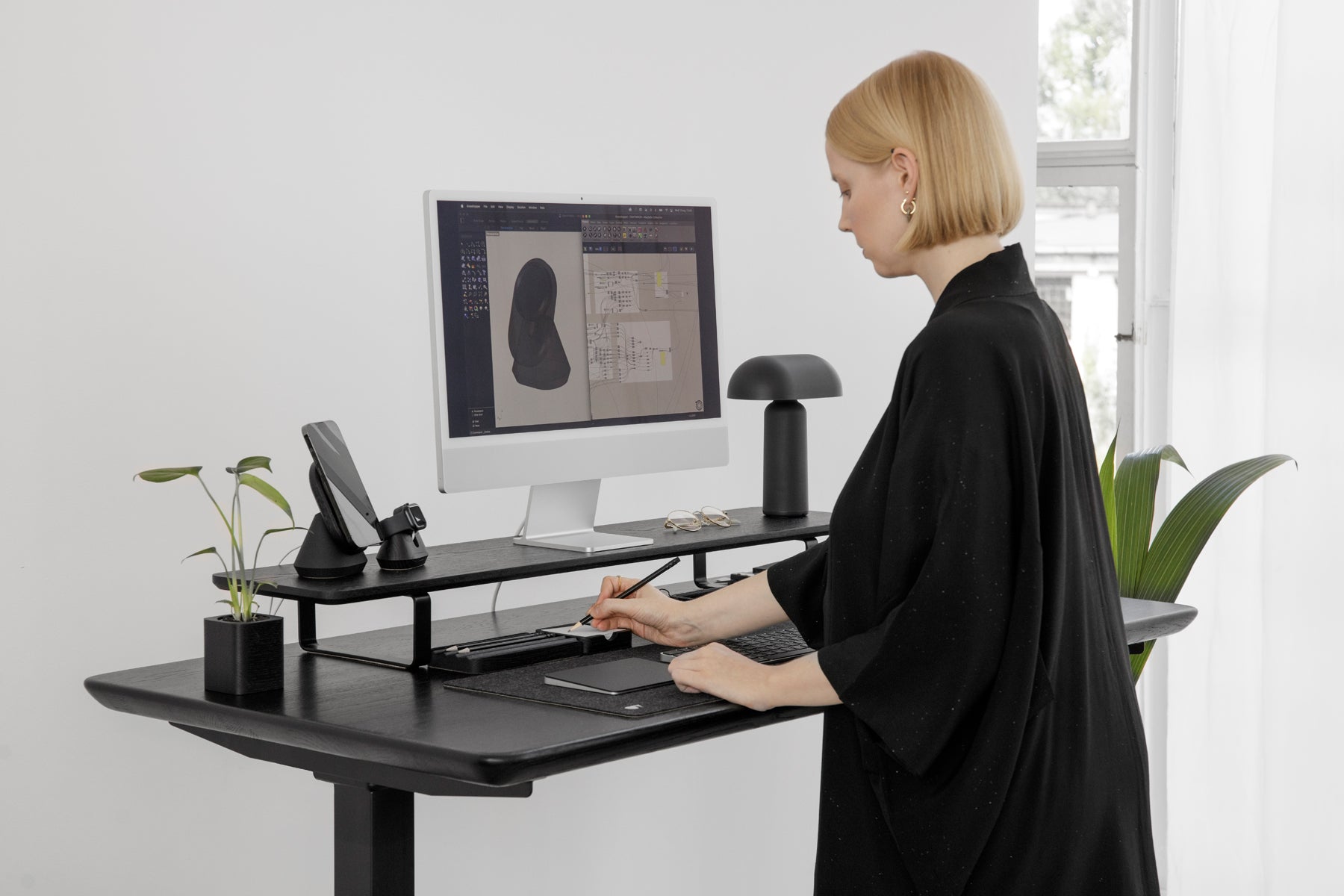 Adjustable Height Standing Desk with Touch Control - Ergonomic Home & Office Workstation for Improved Posture & Productivity