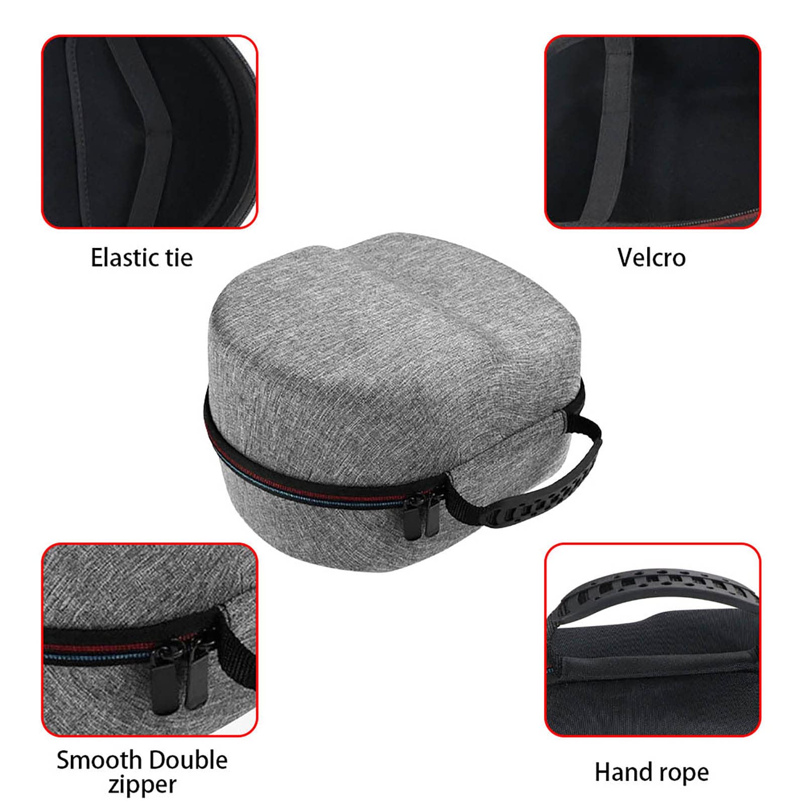 YORKING VR Glasses Carry Case for Oculus Quest 2 - Protective Storage Bag Travel Pouch with Hard Shell Box, Headset Accessories Organizer (Grey) - Perfect for Travel, Home Storage & VR Gaming Protection