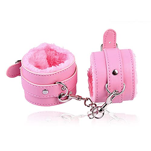 Soft Plush Lined Leather Handcuffs & Wrist Cuffs for Role Play - Adjustable Bondage Bracelets for Couples, BDSM, Cosplay & Fitness Training - Perfect for Bedroom, Parties & Home Use