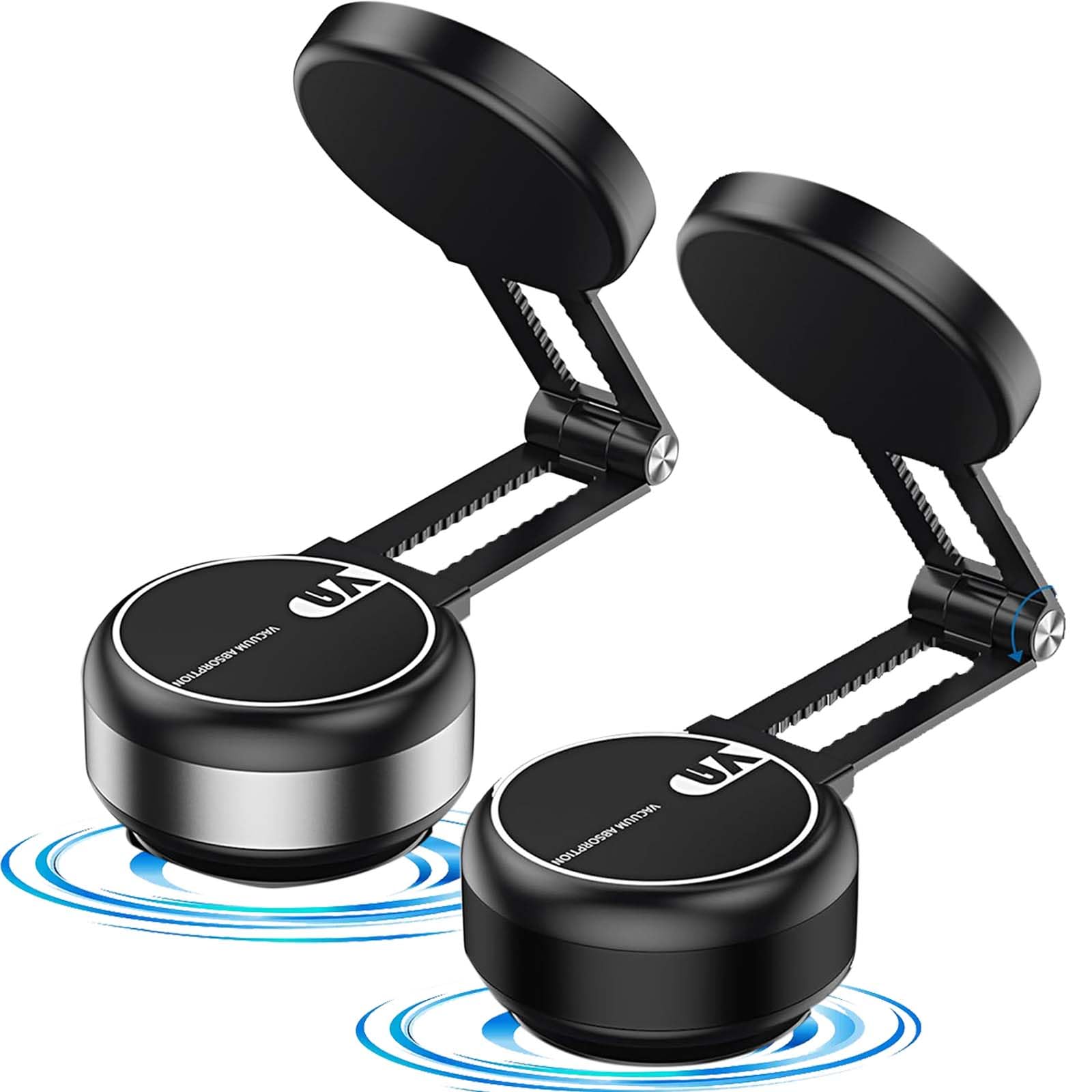 Nixive Double-Sided Magnetic Phone Holder - Adjustable Vacuum & Magnetic Car Mount with 360° Rotation for iPhone 15/14/13 Pro Max, Samsung Galaxy S23/S22 - Perfect for Driving, Cycling & Office Use (Black)